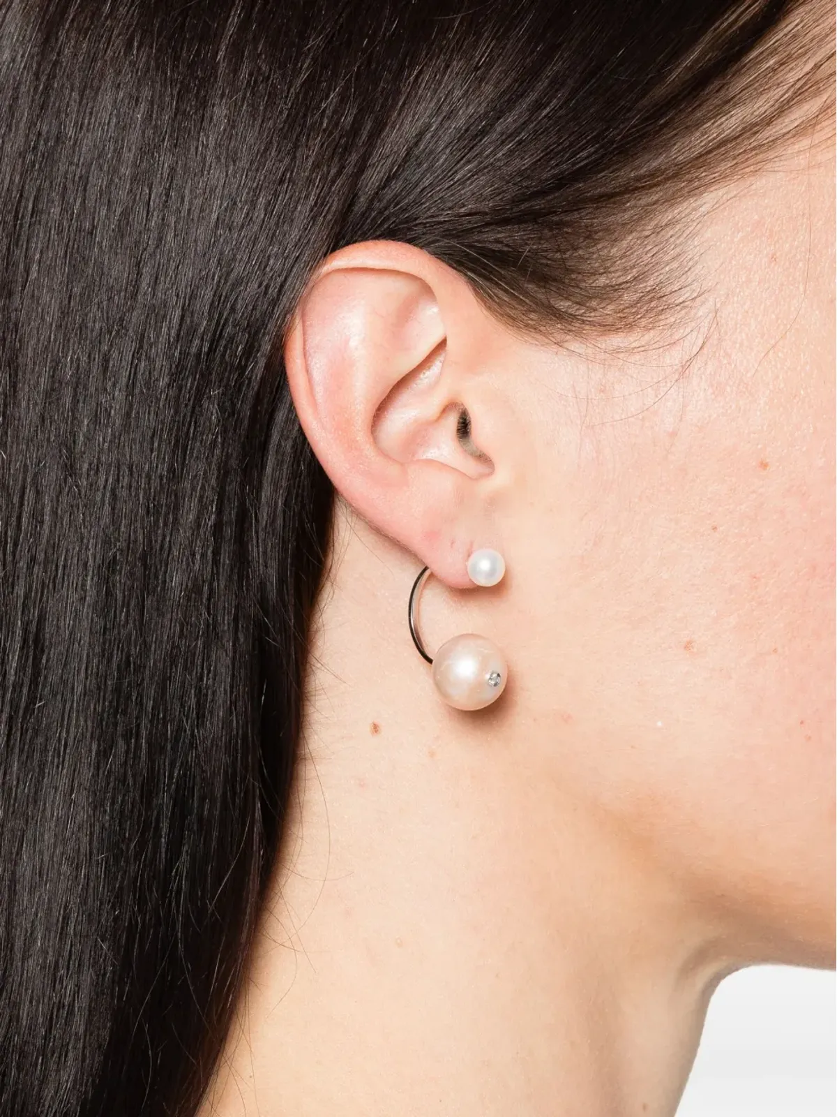 Delfina Delettrez 18kt white gold pink pearl and diamond earring - Silver - 画像2