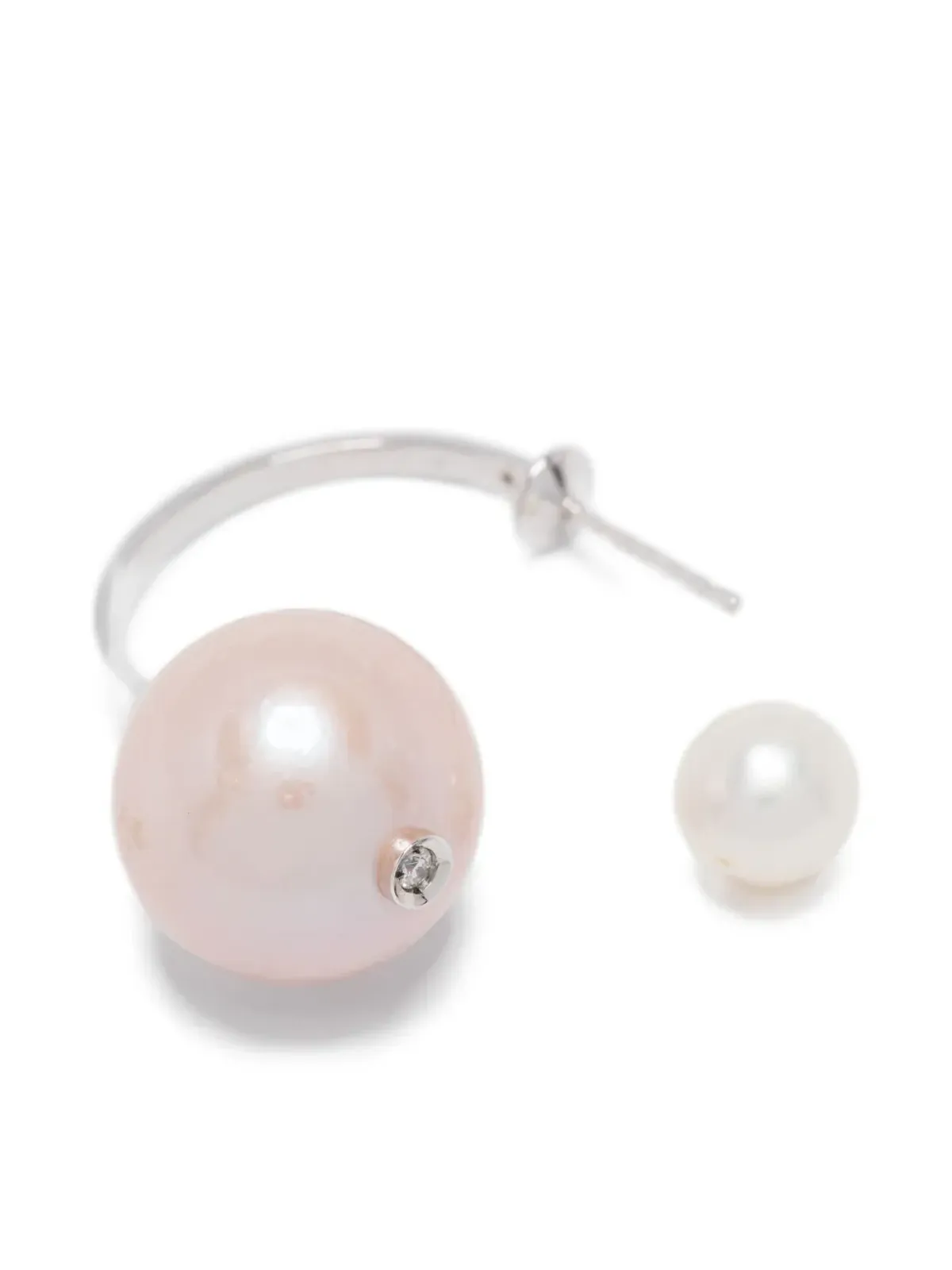 Delfina Delettrez 18kt white gold pink pearl and diamond earring - Silver - 画像3