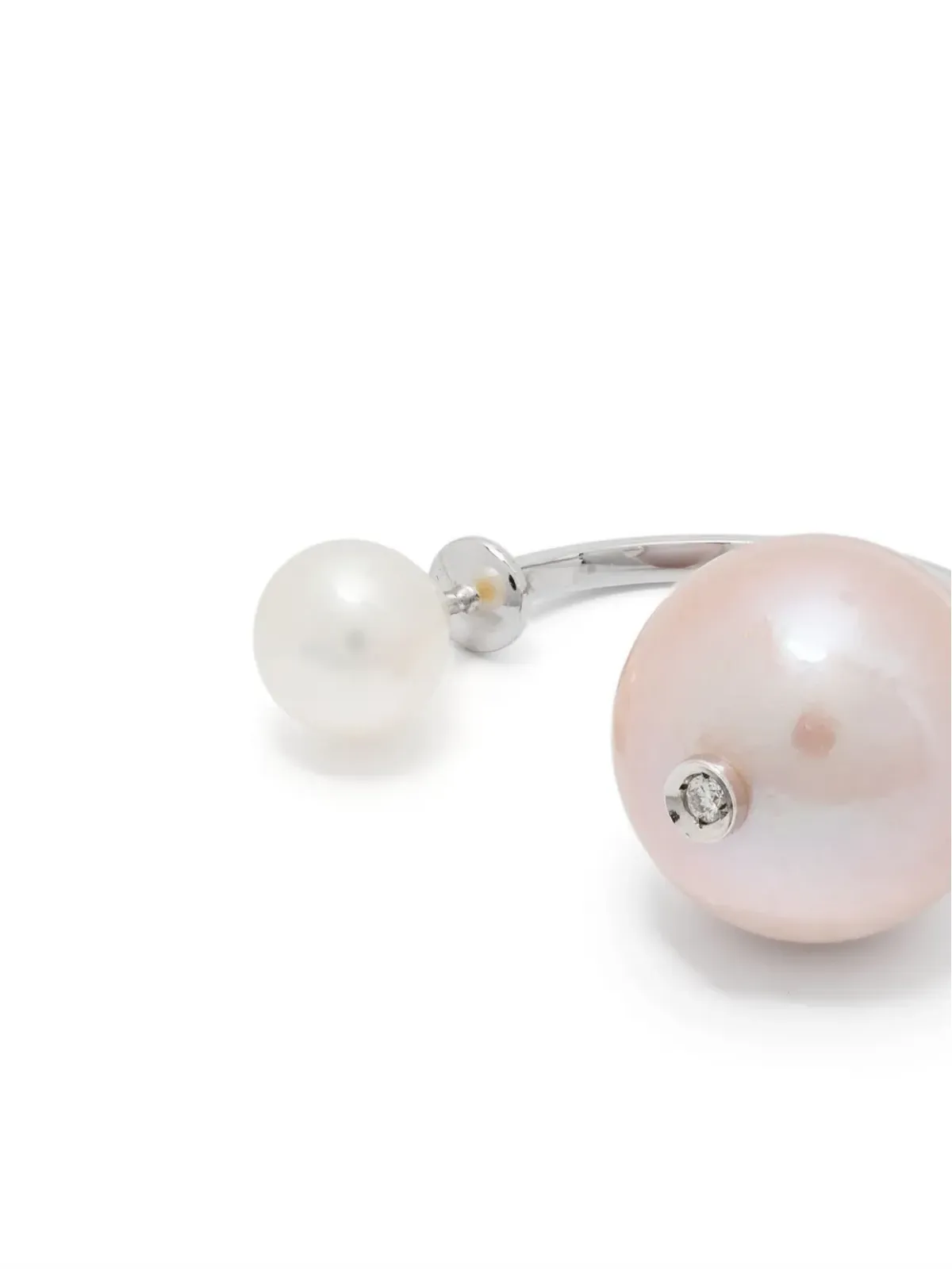 Delfina Delettrez 18kt white gold pink pearl and diamond earring - Silver - 画像4