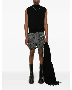 Rick Owens DRKSHDW ダメージデニムショートパンツ - グレー - サムネイル2