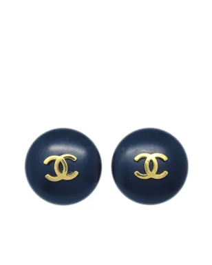 CHANEL Pre-Owned 1995 CCボタン クリップオン イヤリング - ブラック - サムネイル1