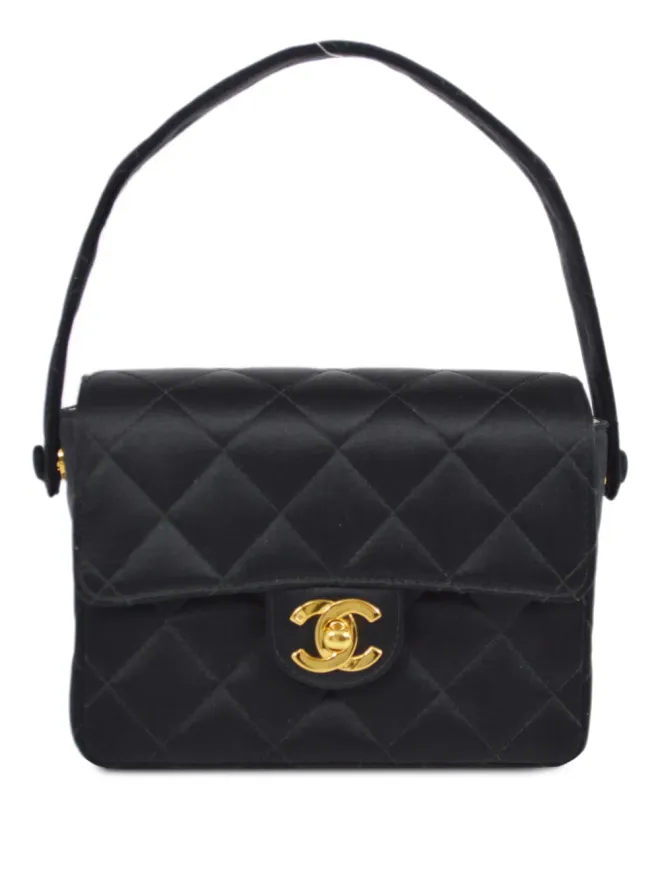 CHANEL Pre-Owned CHANEL Pre-Owned 1995 ミニ クラシック スクエア フラップ ショルダーバッグ - ブラックの商品画像