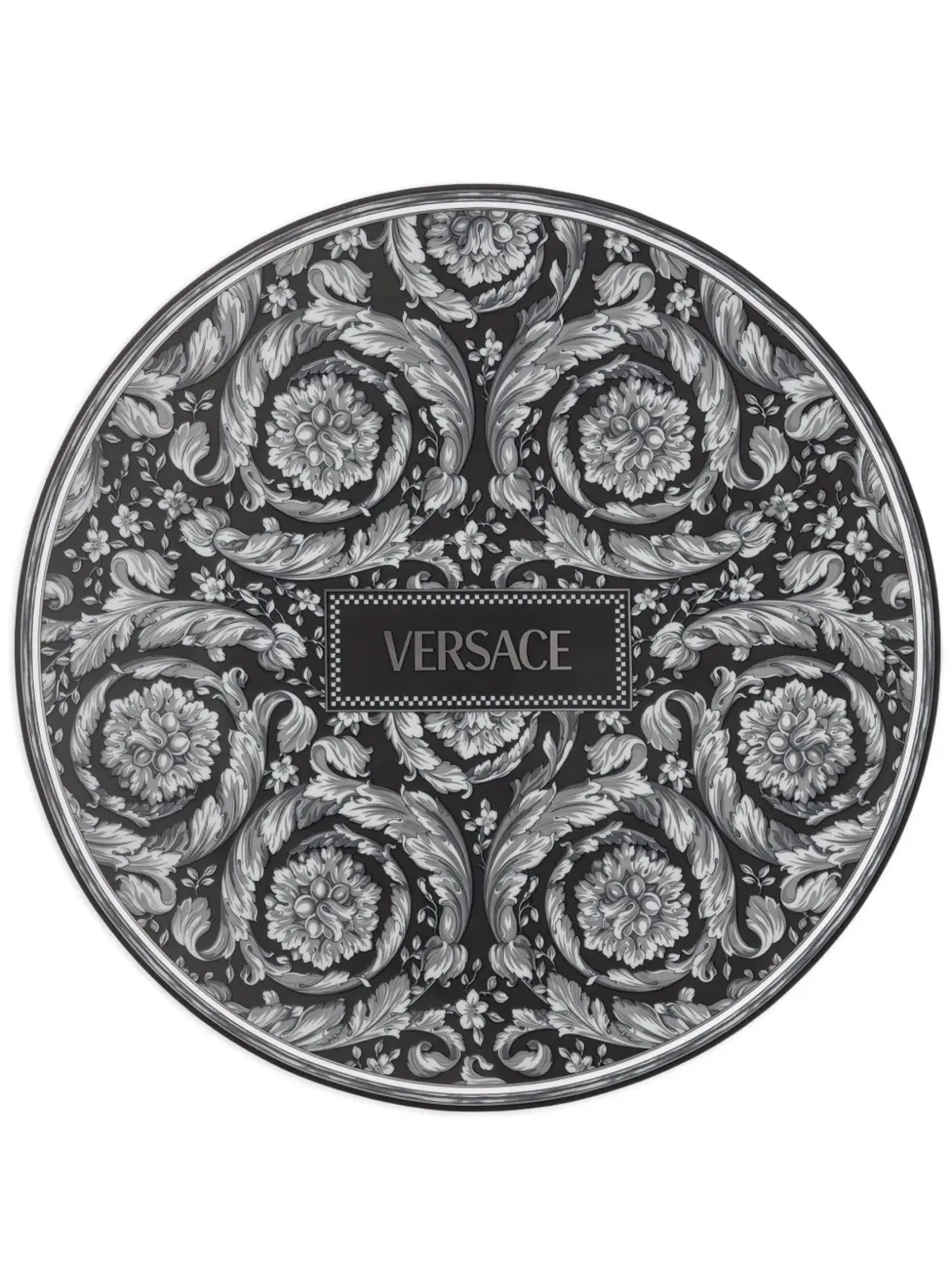 Versace Barocco Haze サービングプレート ブラック - 画像1