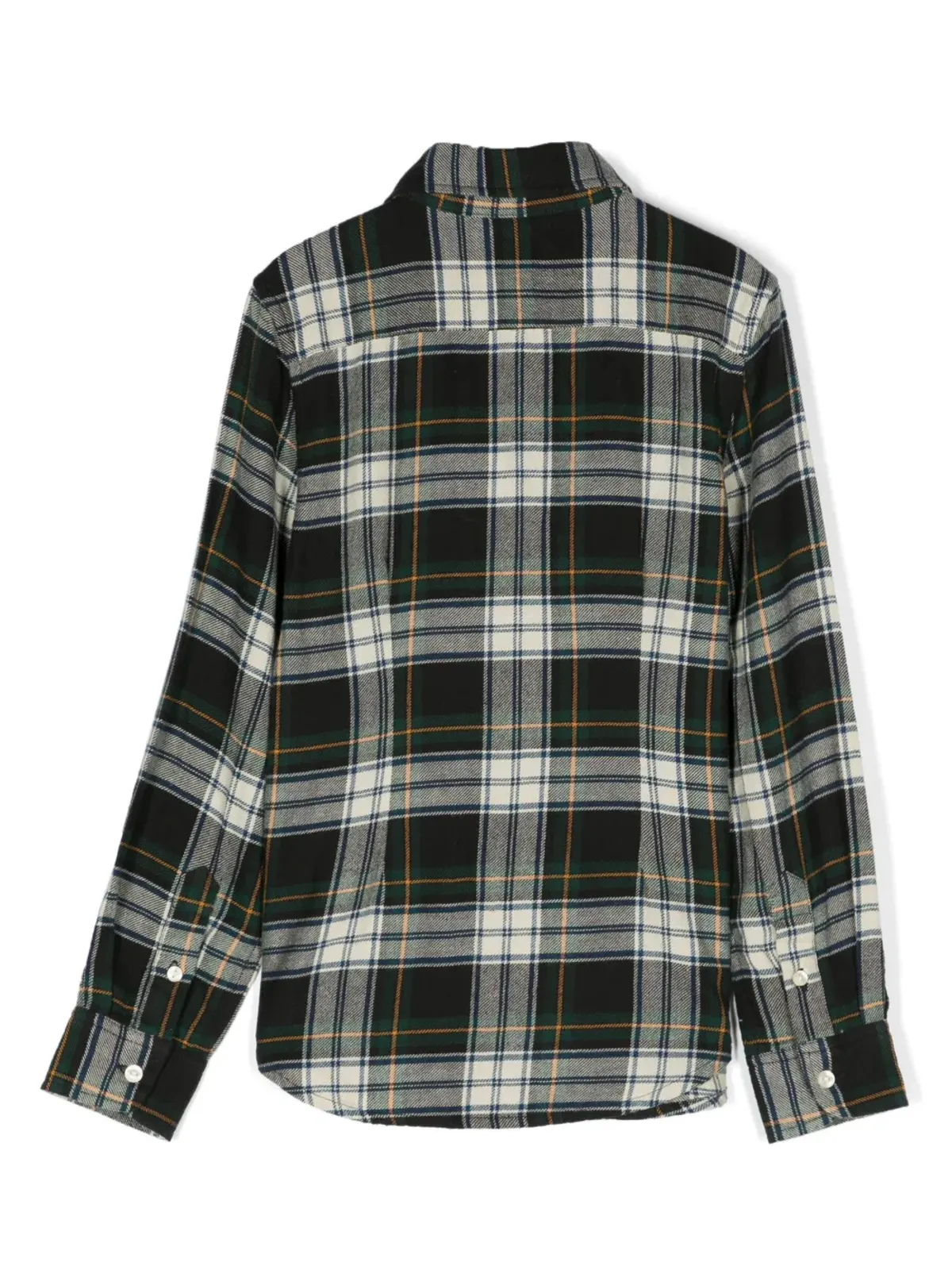 POLO RALPH LAUREN KIDS plaid-check ラッフルコットンシャツ - Green - 画像2