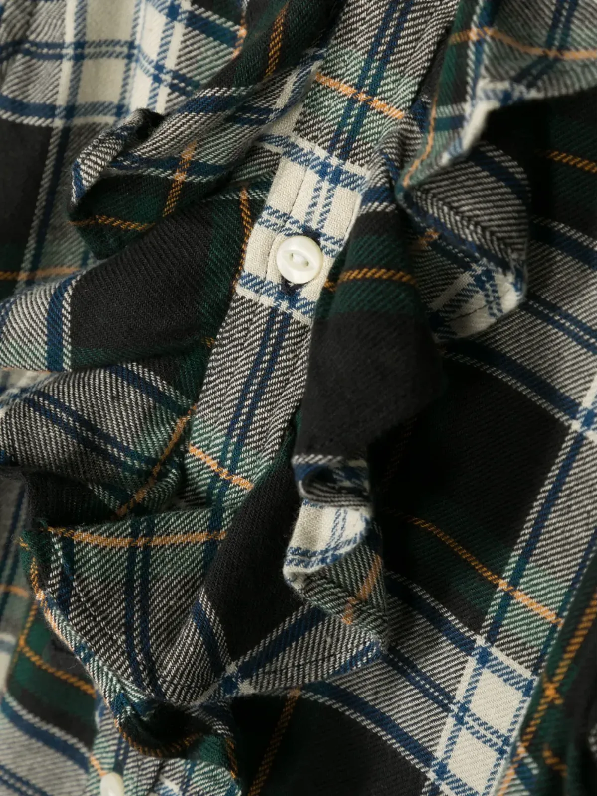 POLO RALPH LAUREN KIDS plaid-check ラッフルコットンシャツ - Green - 画像3