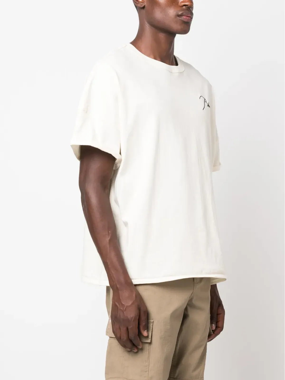 RHUDE ロゴ刺繍入りコットンTシャツ - 画像3