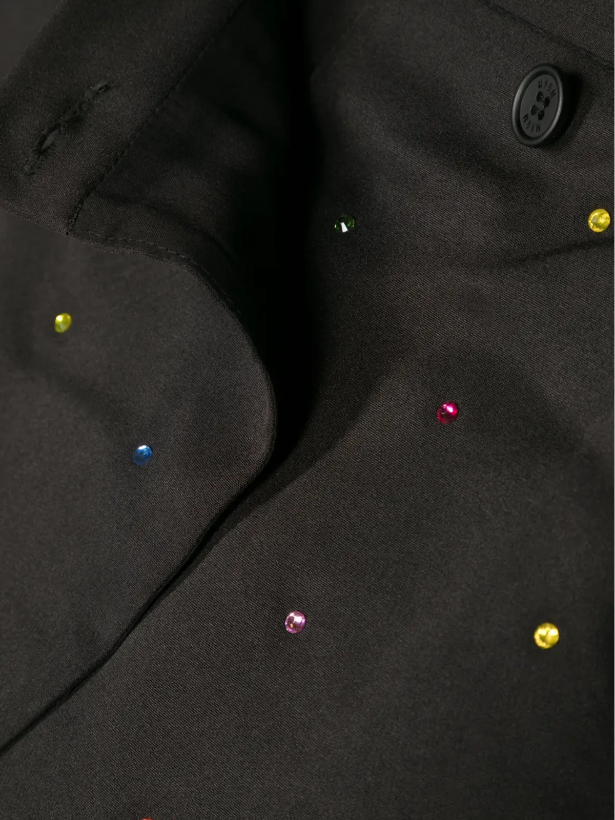 MSGM Kids ラインストーン装飾 アシンメトリースカート風ショーツ - ブラック - 画像3