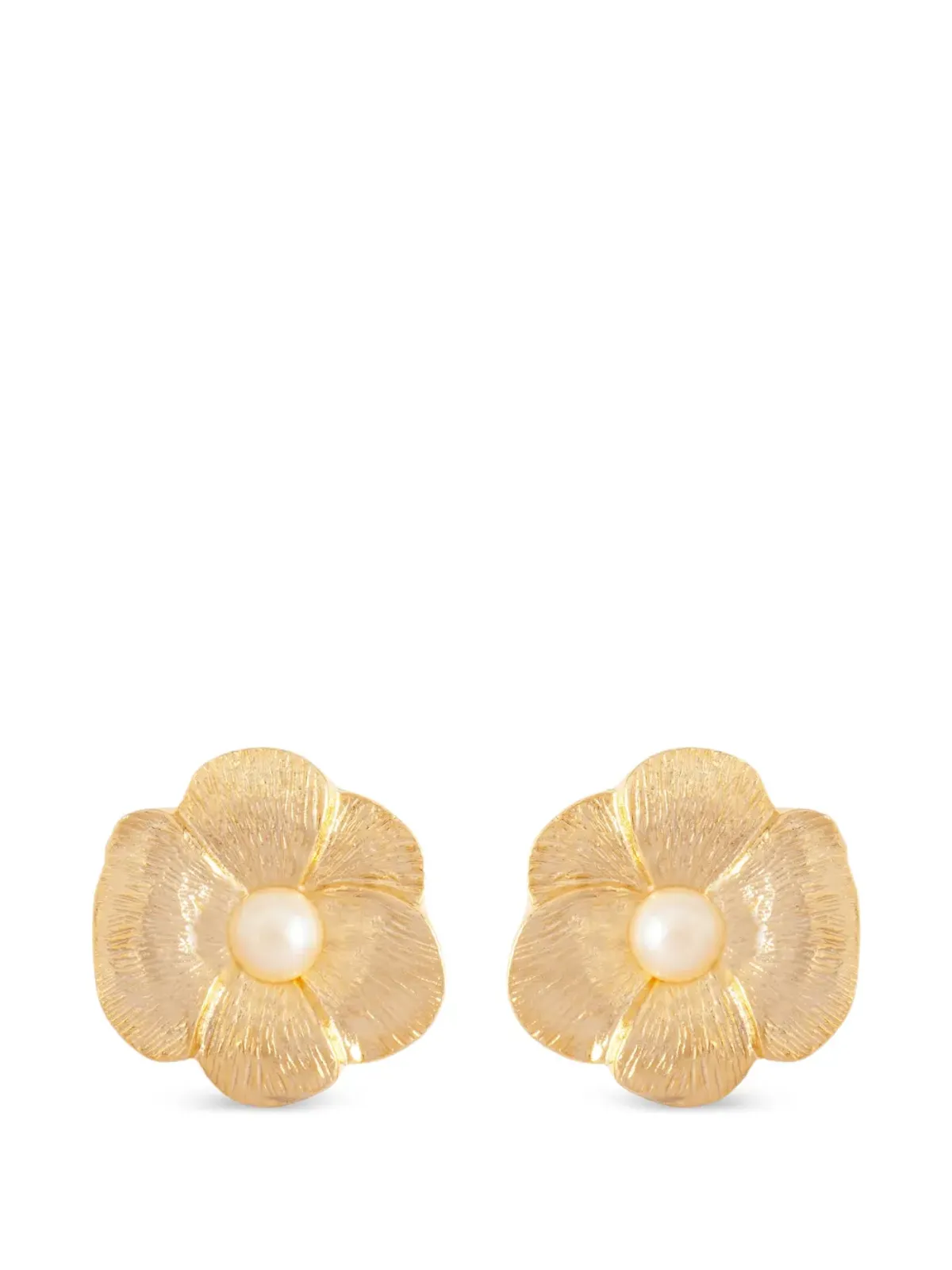 Susan Caplan Vintage 花モチーフ・スタッドピアス - ゴールド - 画像1