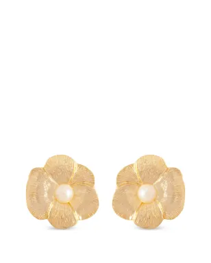 Susan Caplan Vintage 花モチーフ・スタッドピアス - ゴールド - サムネイル1