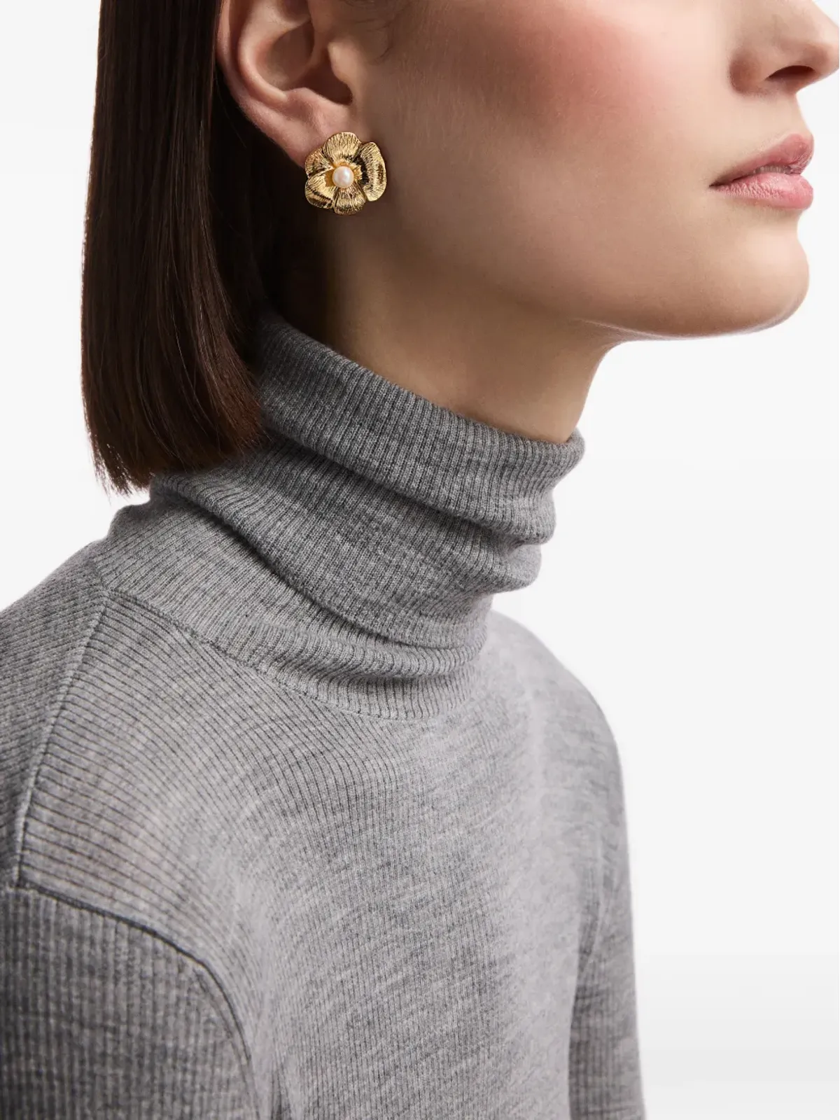 Susan Caplan Vintage 花モチーフ・スタッドピアス - ゴールド - 画像2