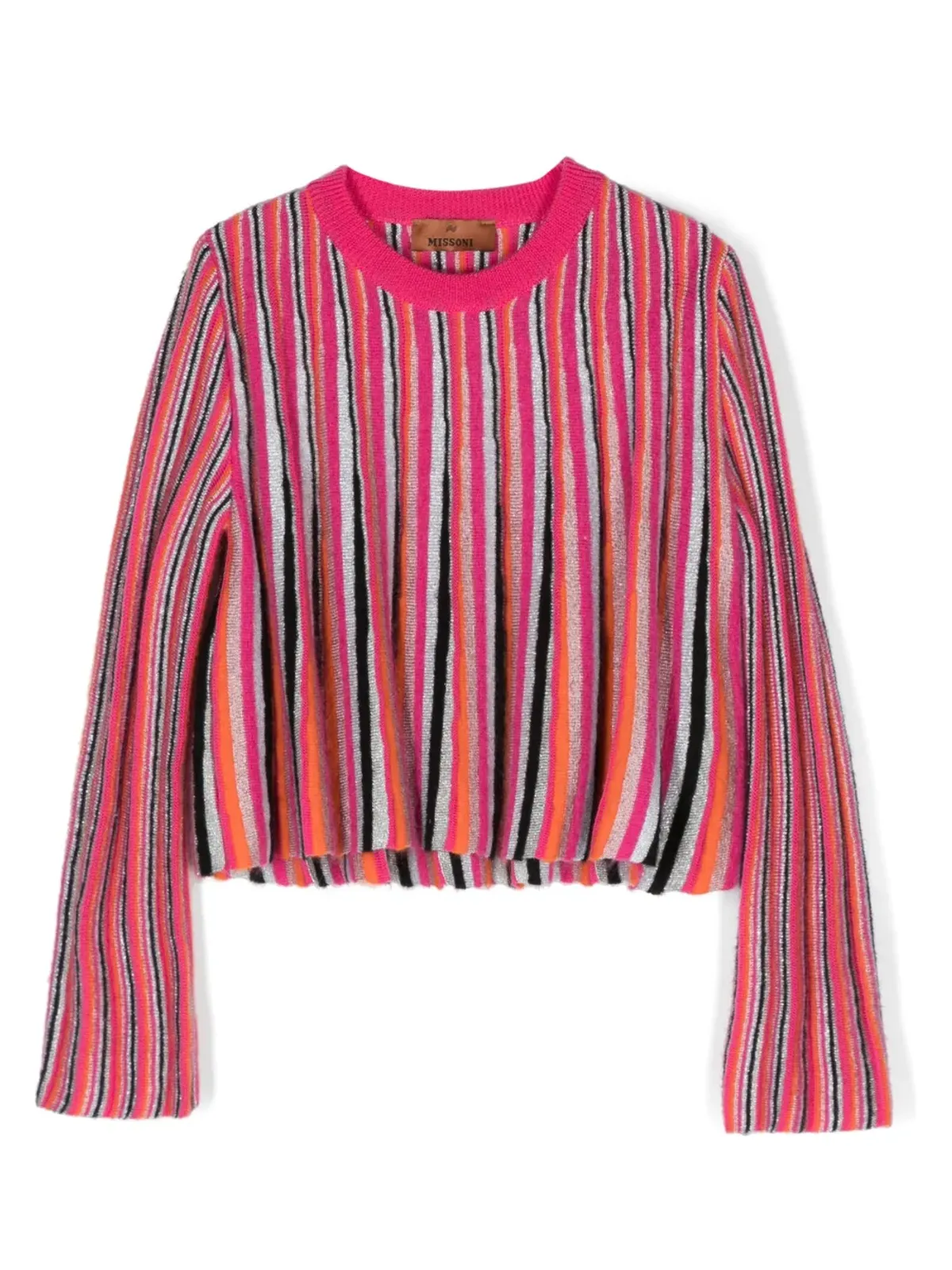 Missoni Kids ストライプ柄インターシャニット ジャンパー - ピンク - 画像1