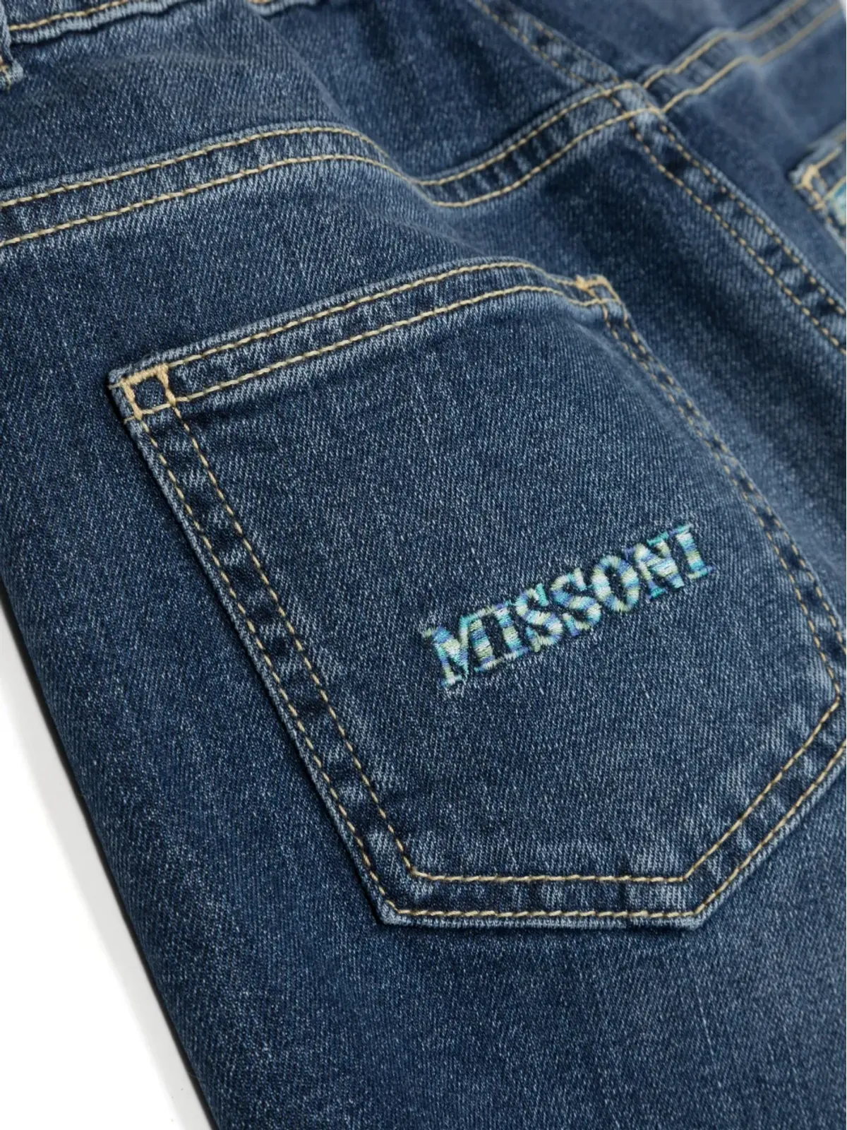 Missoni Kids ロゴ刺繍入りコットンジーンズ - ブルー - 画像3