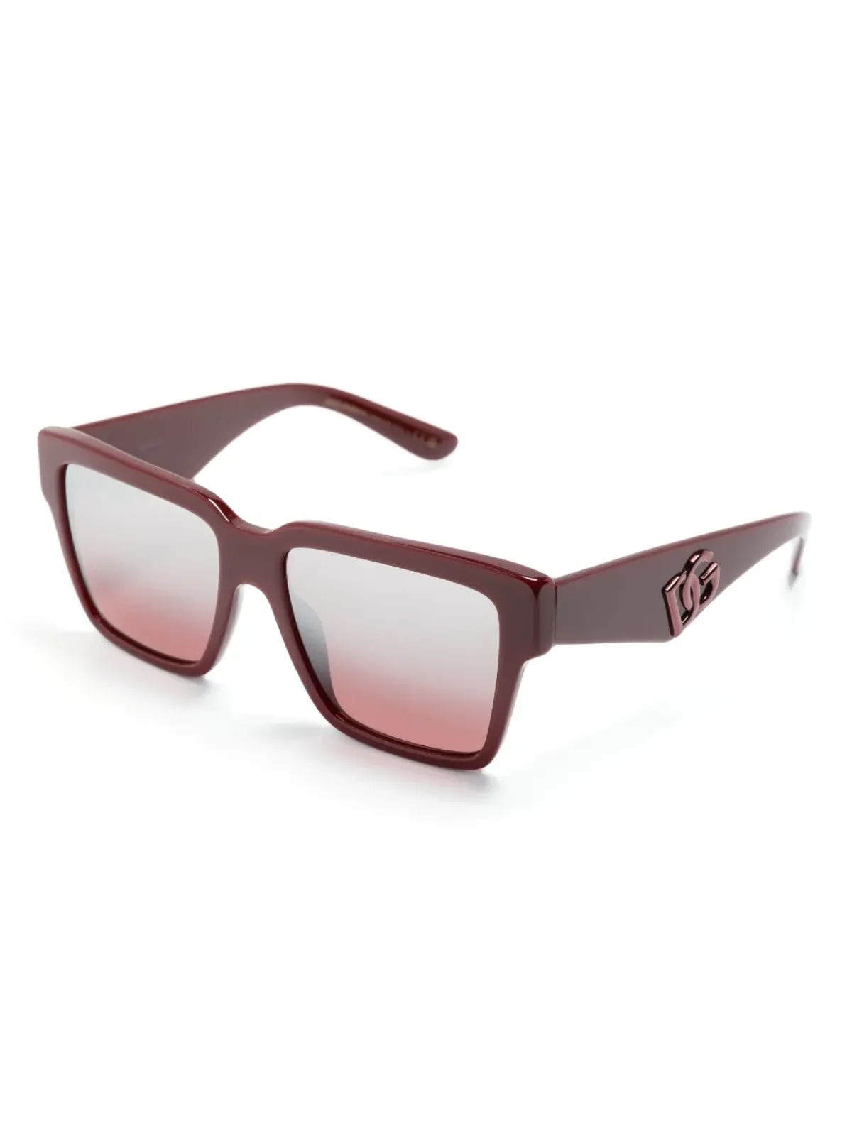 Dolce & Gabbana Eyewear ロゴプレート レクタングルフレーム サングラス（レッド） - 画像2