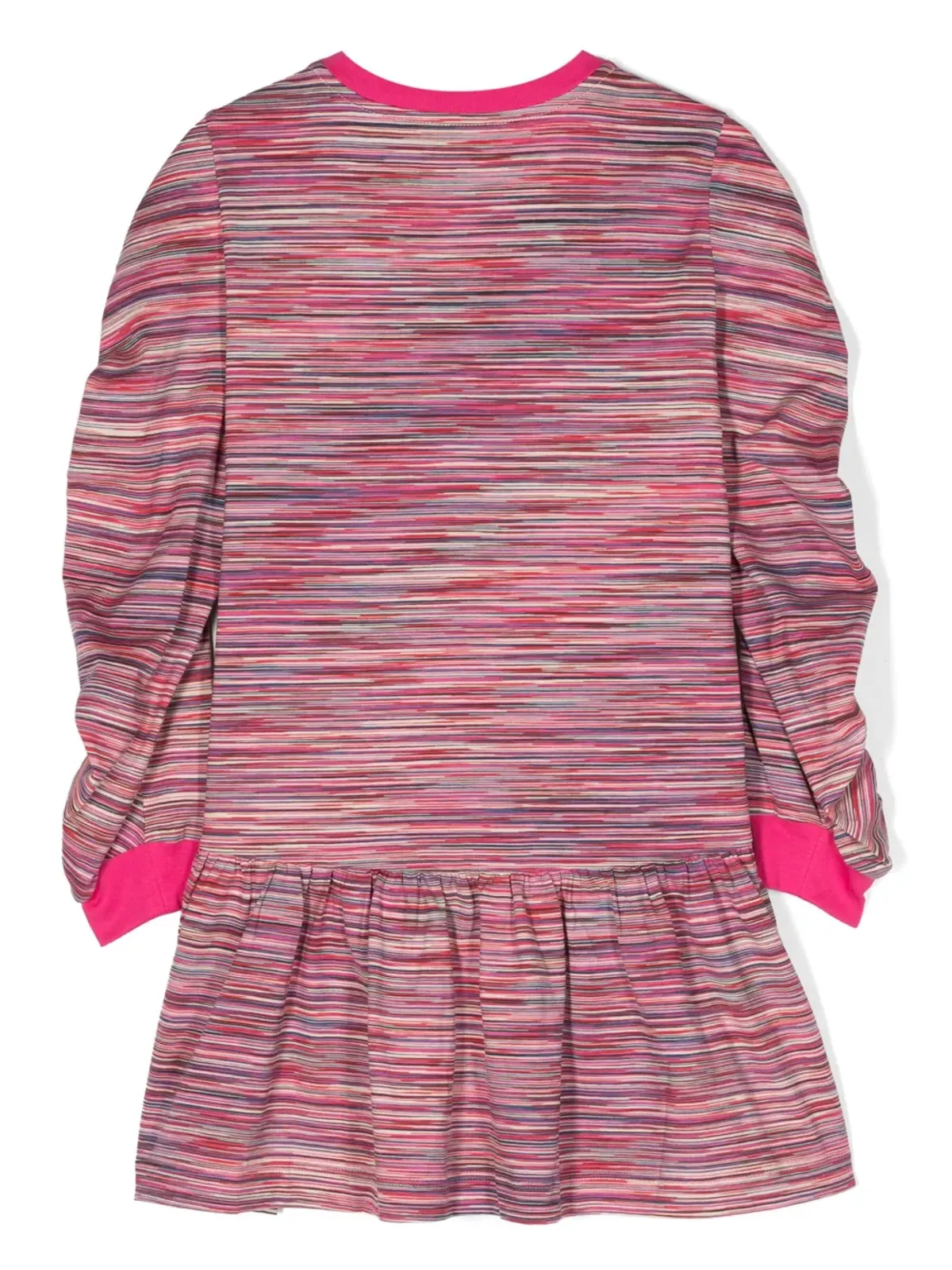 Missoni Kids メランジ風ロゴプリントドレス（ピンク） - 画像2