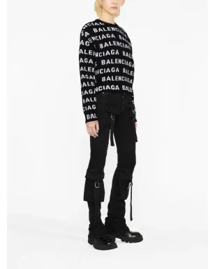 Balenciaga インターシャロゴ クルーネック セーター - サムネイル3