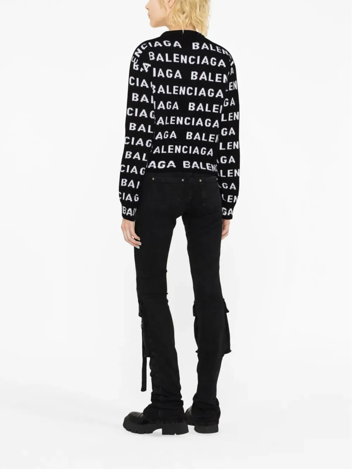 Balenciaga インターシャロゴ クルーネック セーター - 画像4