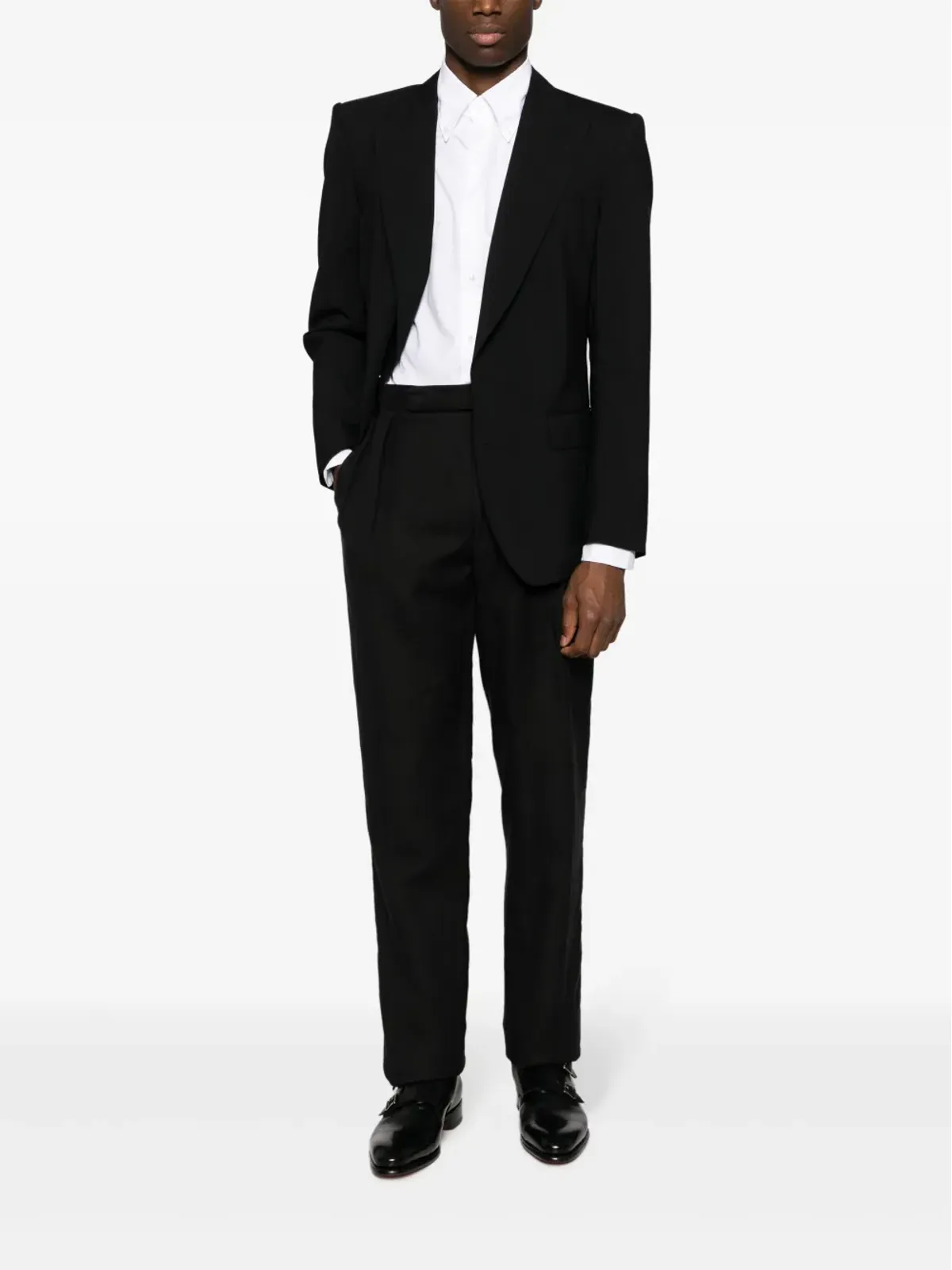 Ralph Lauren Purple Label ボタンダウンコットンシャツ ホワイト - 画像2