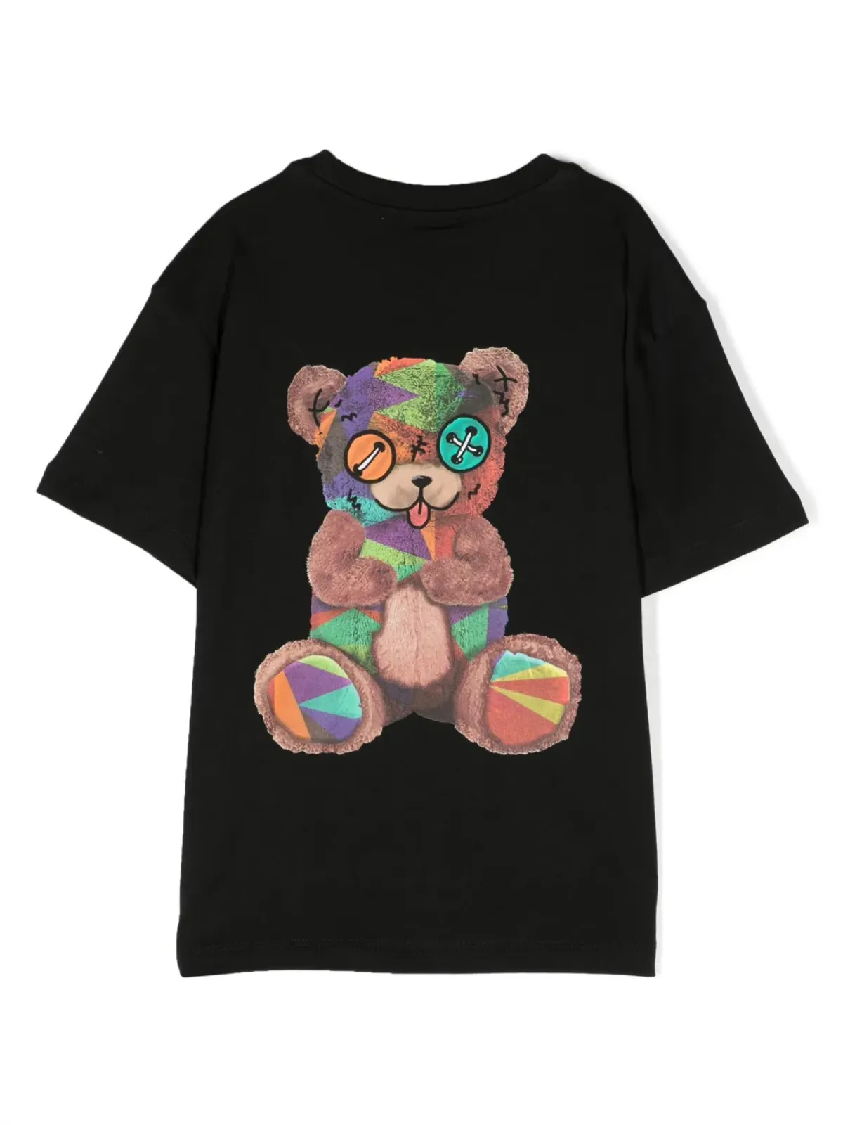 Barrow kids テディベア柄コットンTシャツ ブラック - 画像2