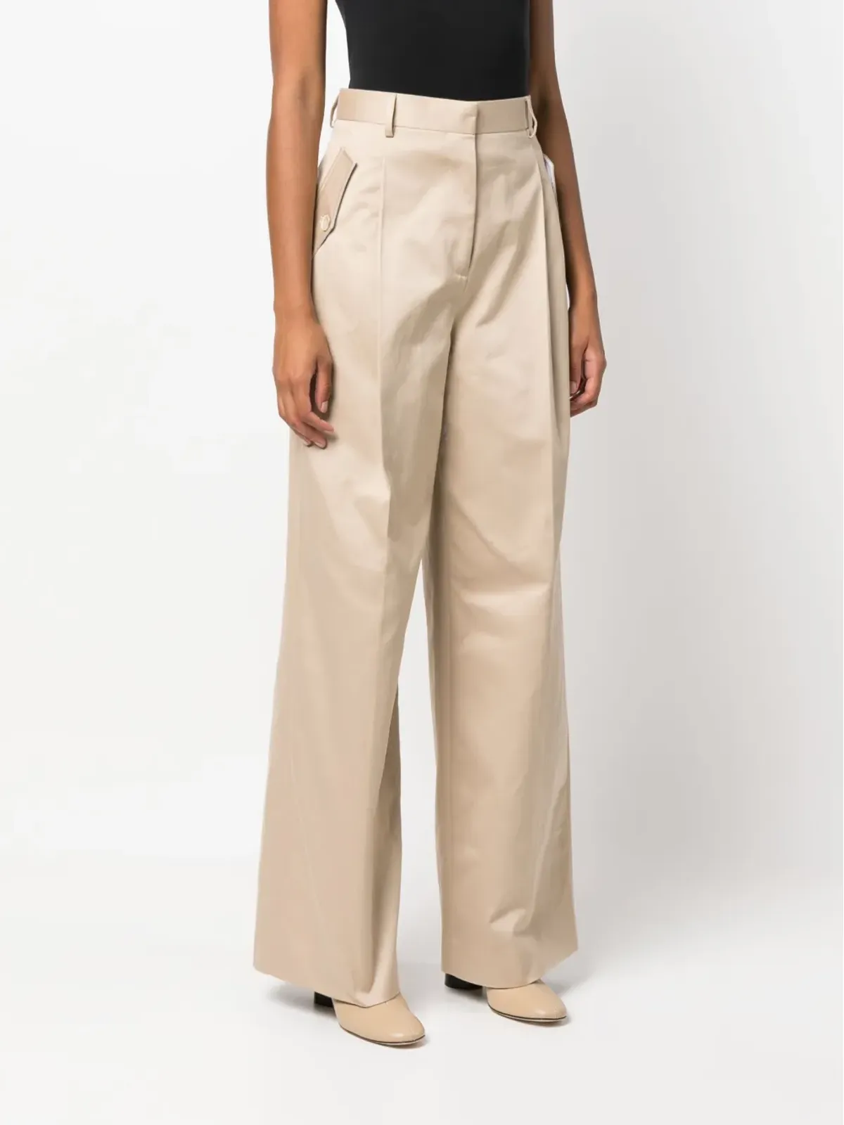 Lanvin wide-leg gabardine trousers - Neutrals - 画像3