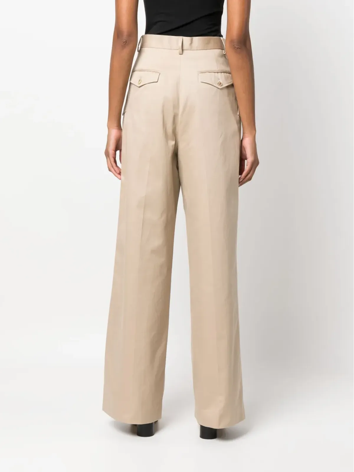 Lanvin wide-leg gabardine trousers - Neutrals - 画像4