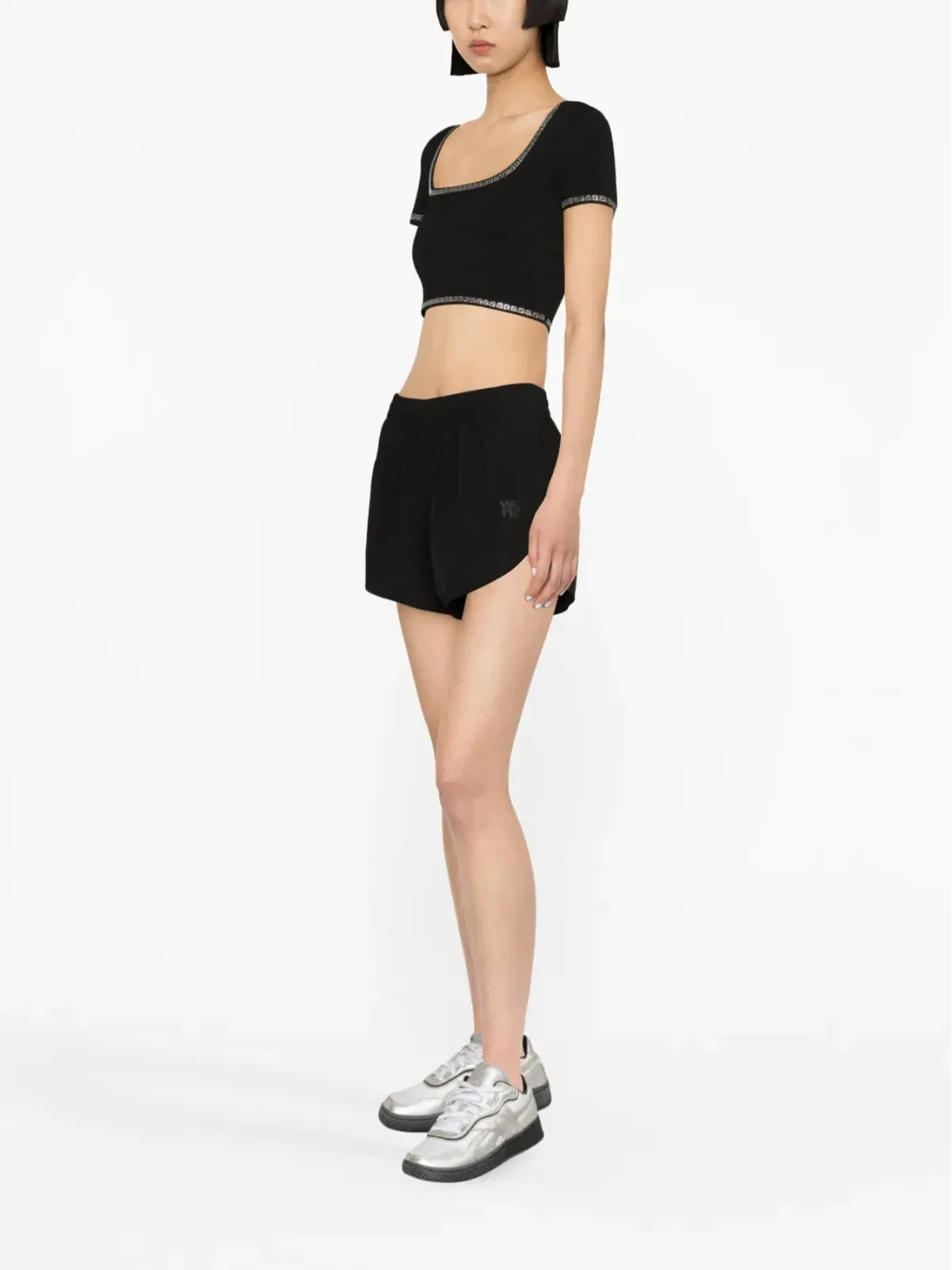 Alexander Wang マラソン ロゴプリント トラックショーツ - ブラック - 画像3