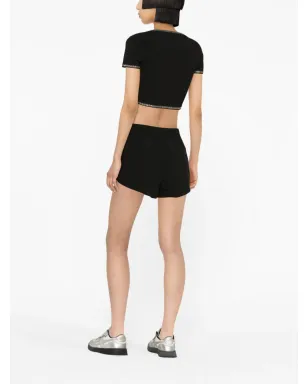Alexander Wang マラソン ロゴプリント トラックショーツ - ブラック - サムネイル4