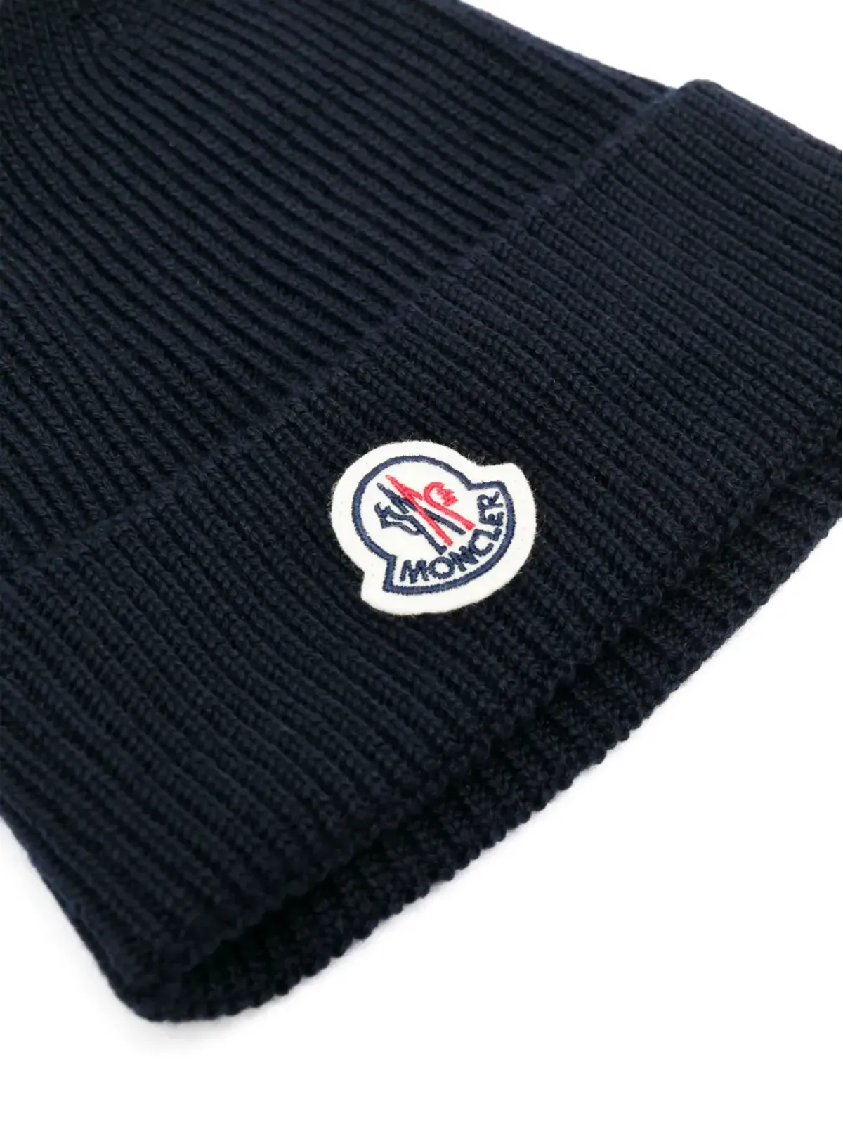 Moncler リブ編みロゴパッチビーニー帽 - 画像2