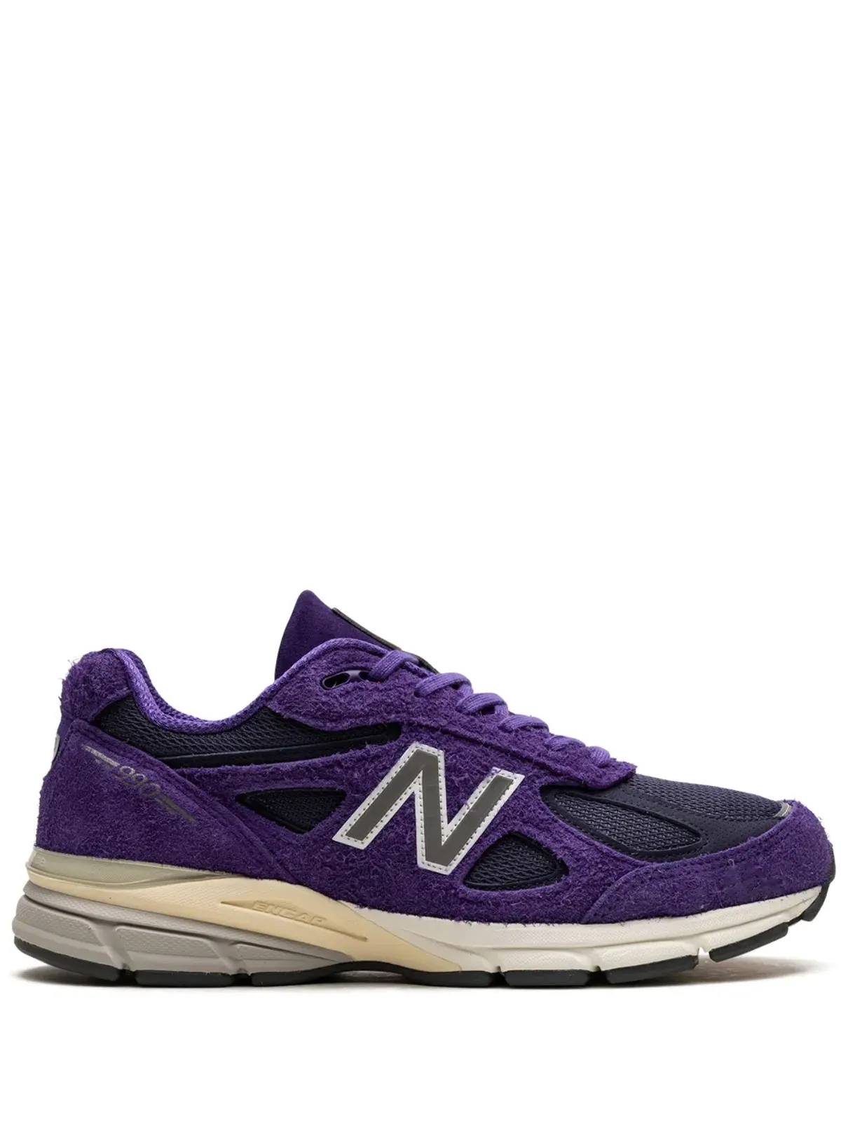 New Balance 990v4 スエード パープル スニーカー - 画像1
