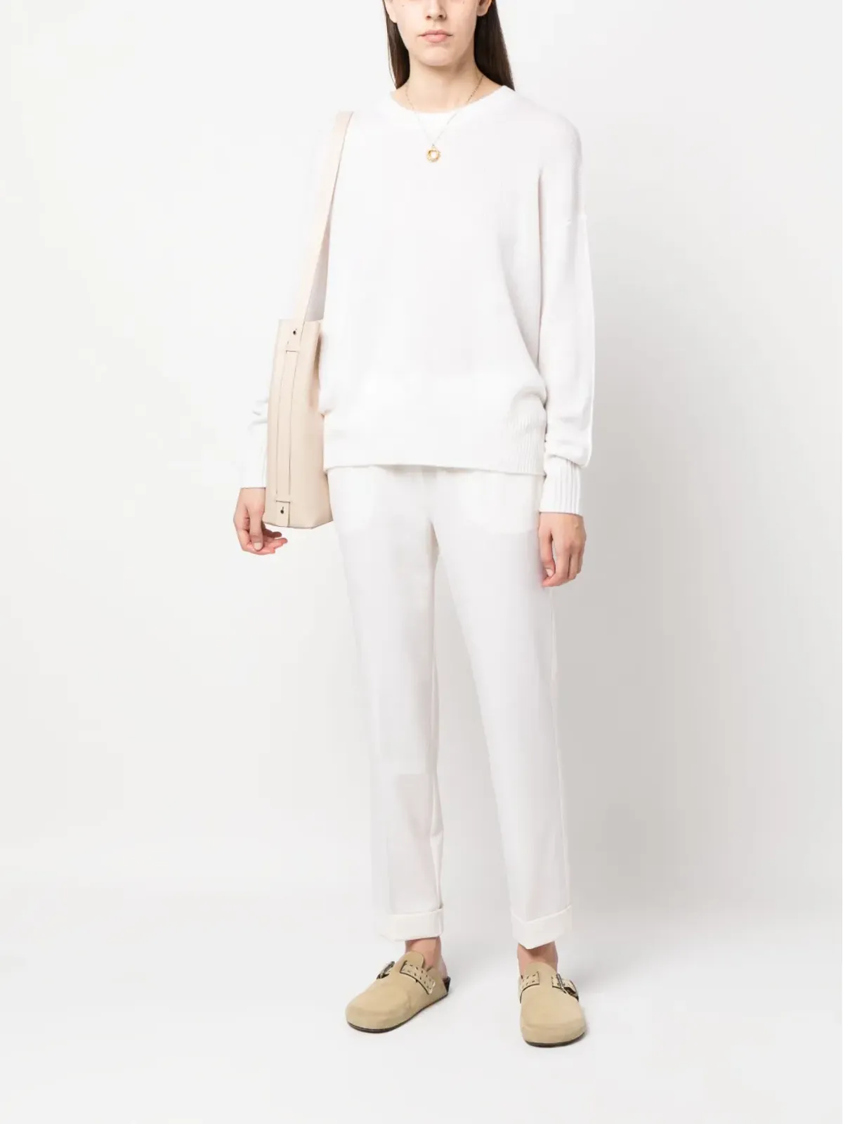 Allude ドロップショルダー カシミア ジャンパー - 画像2