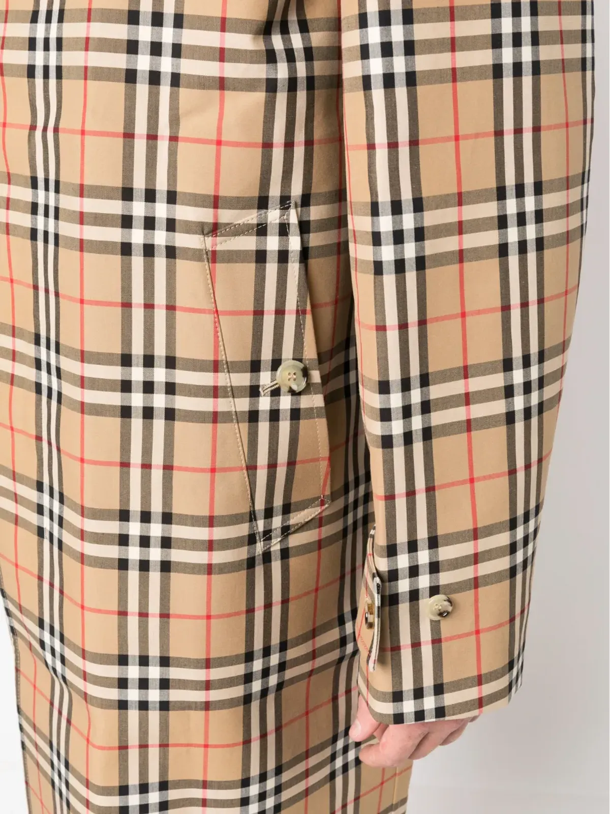 Burberry チェック柄コットントレンチコート - 画像5