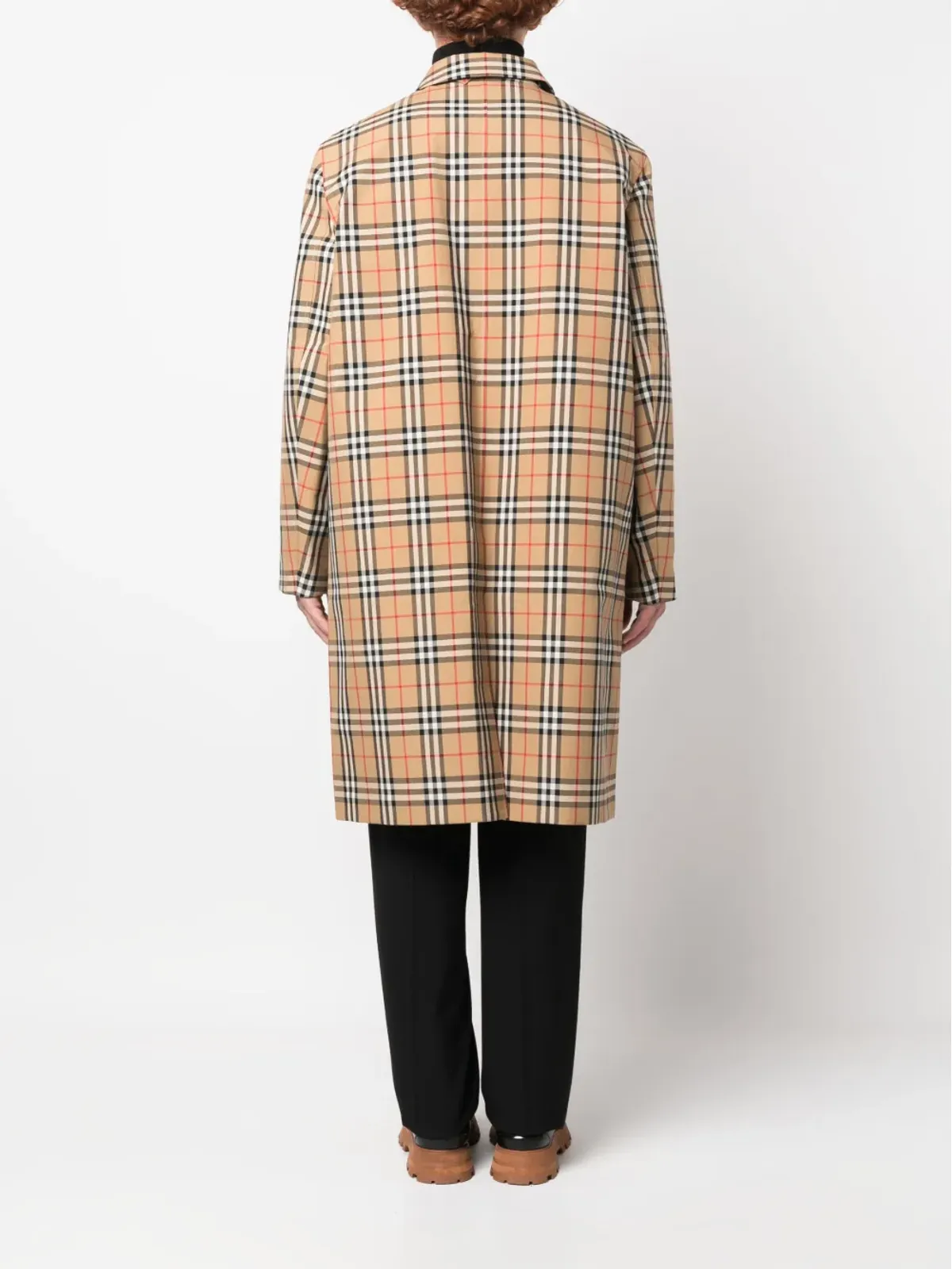 Burberry チェック柄コットントレンチコート - 画像4