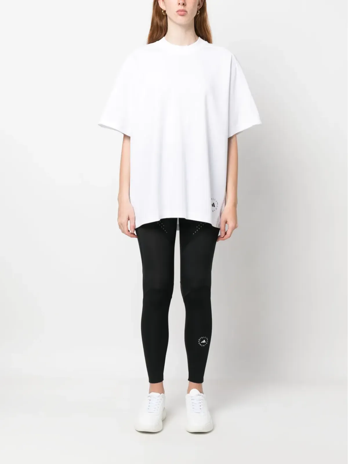 adidas by Stella McCartney ロゴプリント コットンブレンド Tシャツ - White - 画像2