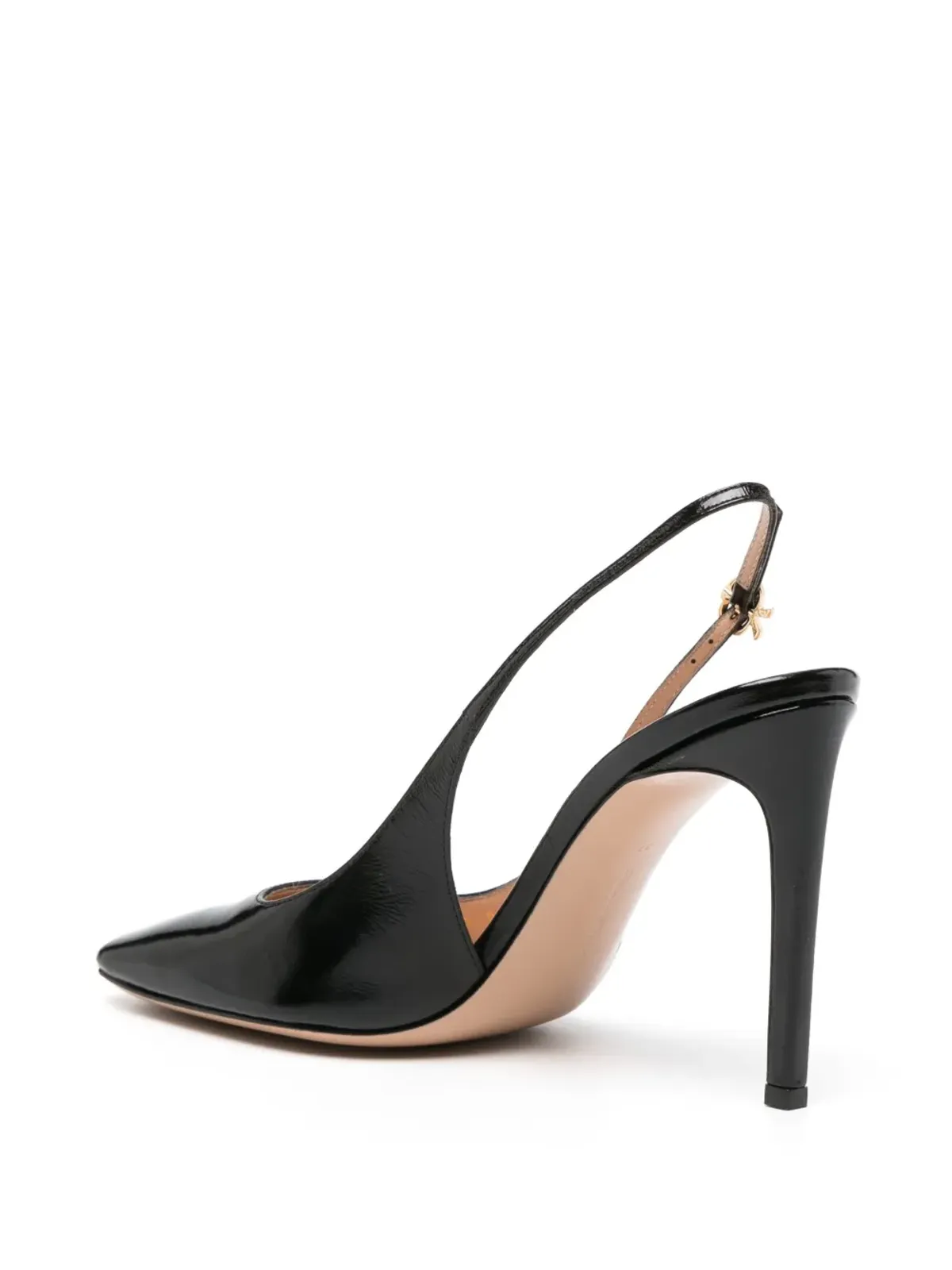 Gianvito Rossi 105mm パテントフィニッシュ スリングバックパンプス - ブラック - 画像3