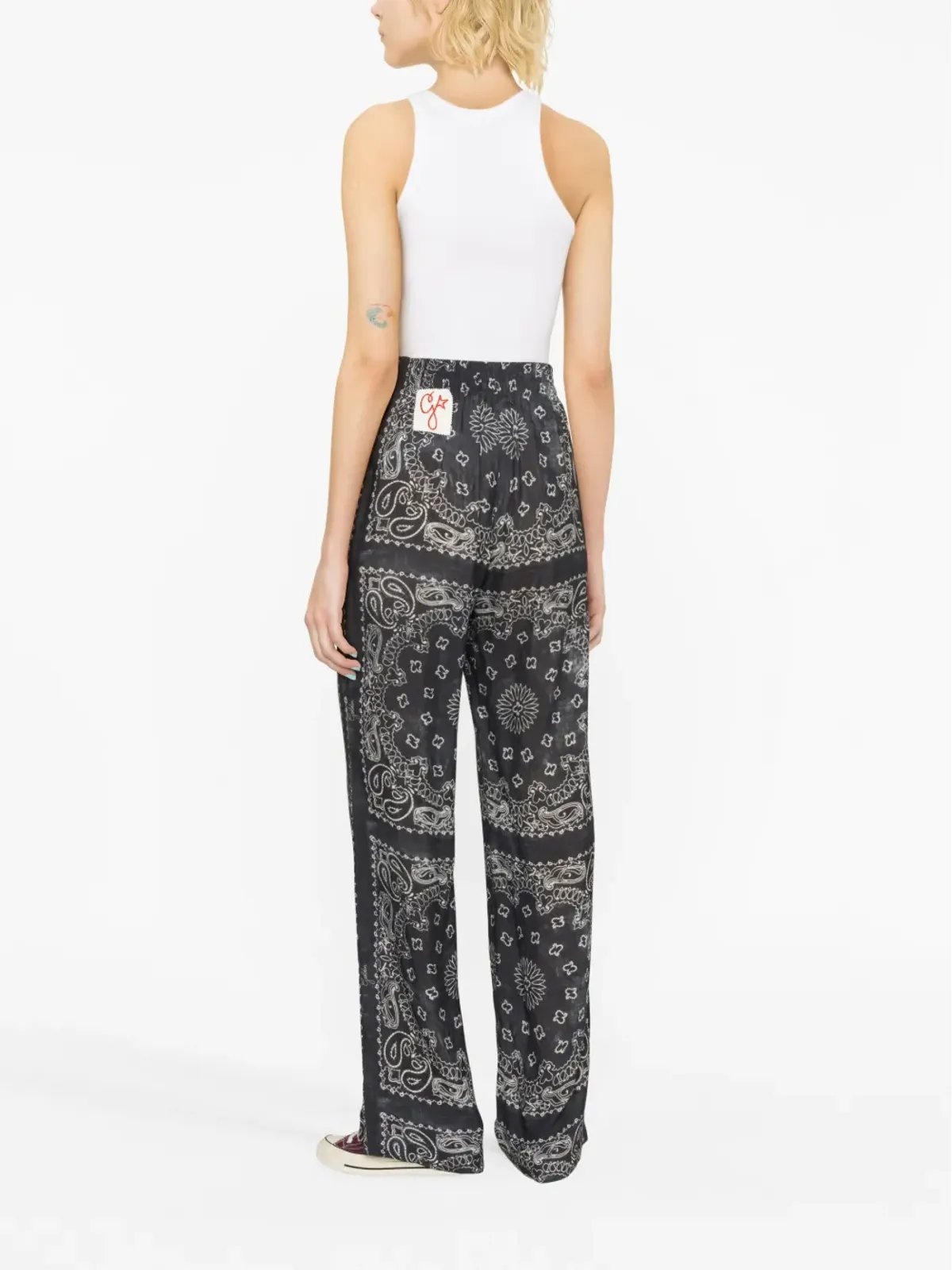 Golden Goose ペイズリープリント ワイドレッグパンツ グレー - 画像3
