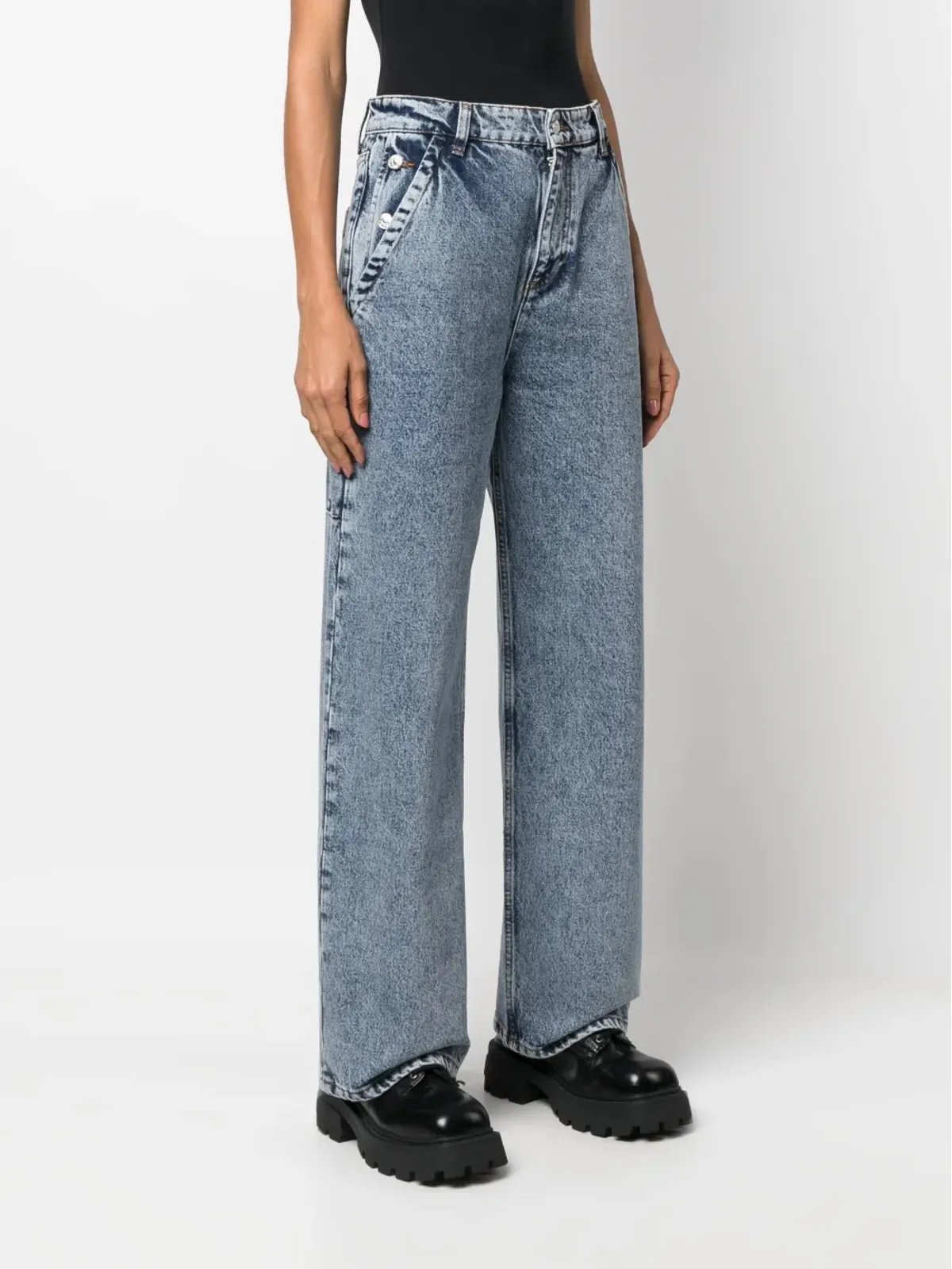 MOSCHINO JEANS ハイライズストレートジーンズ - 画像3