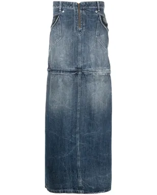 Martine Rose detachable washed denim skirt - Blue - サムネイル1