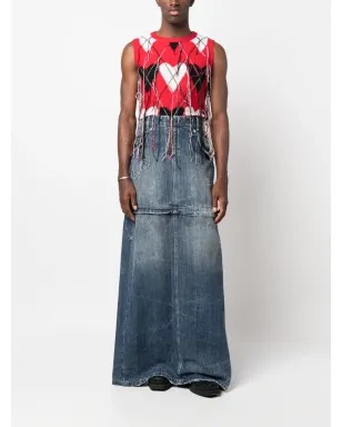 Martine Rose detachable washed denim skirt - Blue - サムネイル2