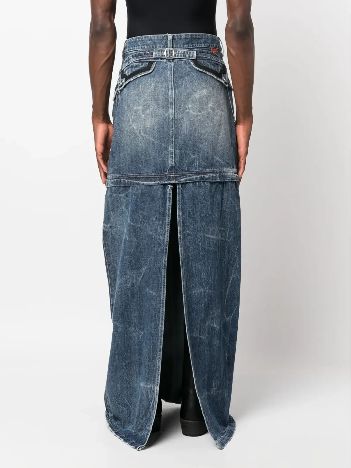 Martine Rose detachable washed denim skirt - Blue - 画像4
