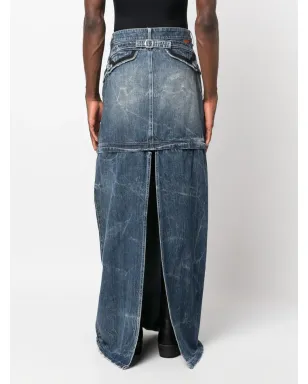 Martine Rose detachable washed denim skirt - Blue - サムネイル4