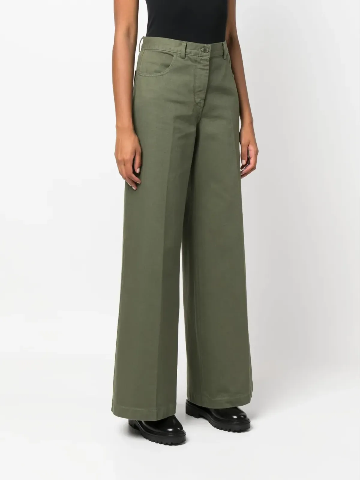 ASPESI ワイドレッグハイウエストパンツ - 画像3
