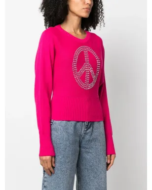 MOSCHINO JEANS ラインストーン付きクロップドニットセーター - サムネイル3