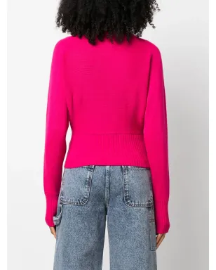 MOSCHINO JEANS ラインストーン付きクロップドニットセーター - サムネイル4