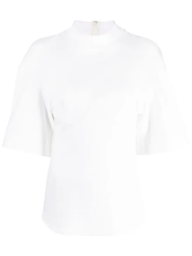 ALESSANDRO VIGILANTE ALESSANDRO VIGILANTE ファネルネック・ショートスリーブ ブラウスの商品画像
