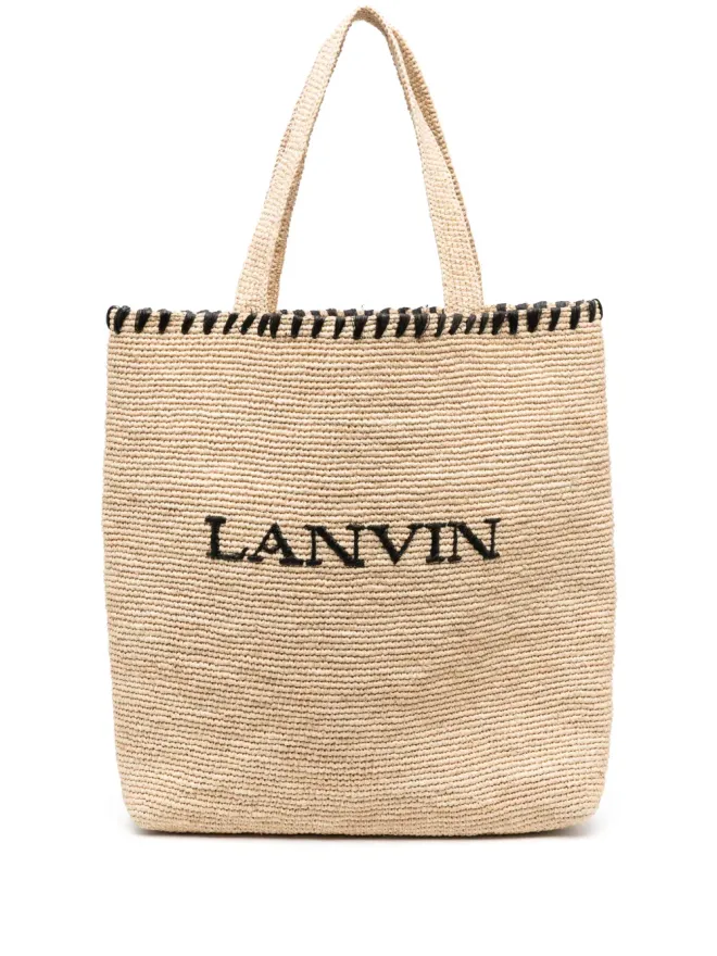 Lanvin Lanvin ロゴ刺繍ラフィア トートバッグの商品画像