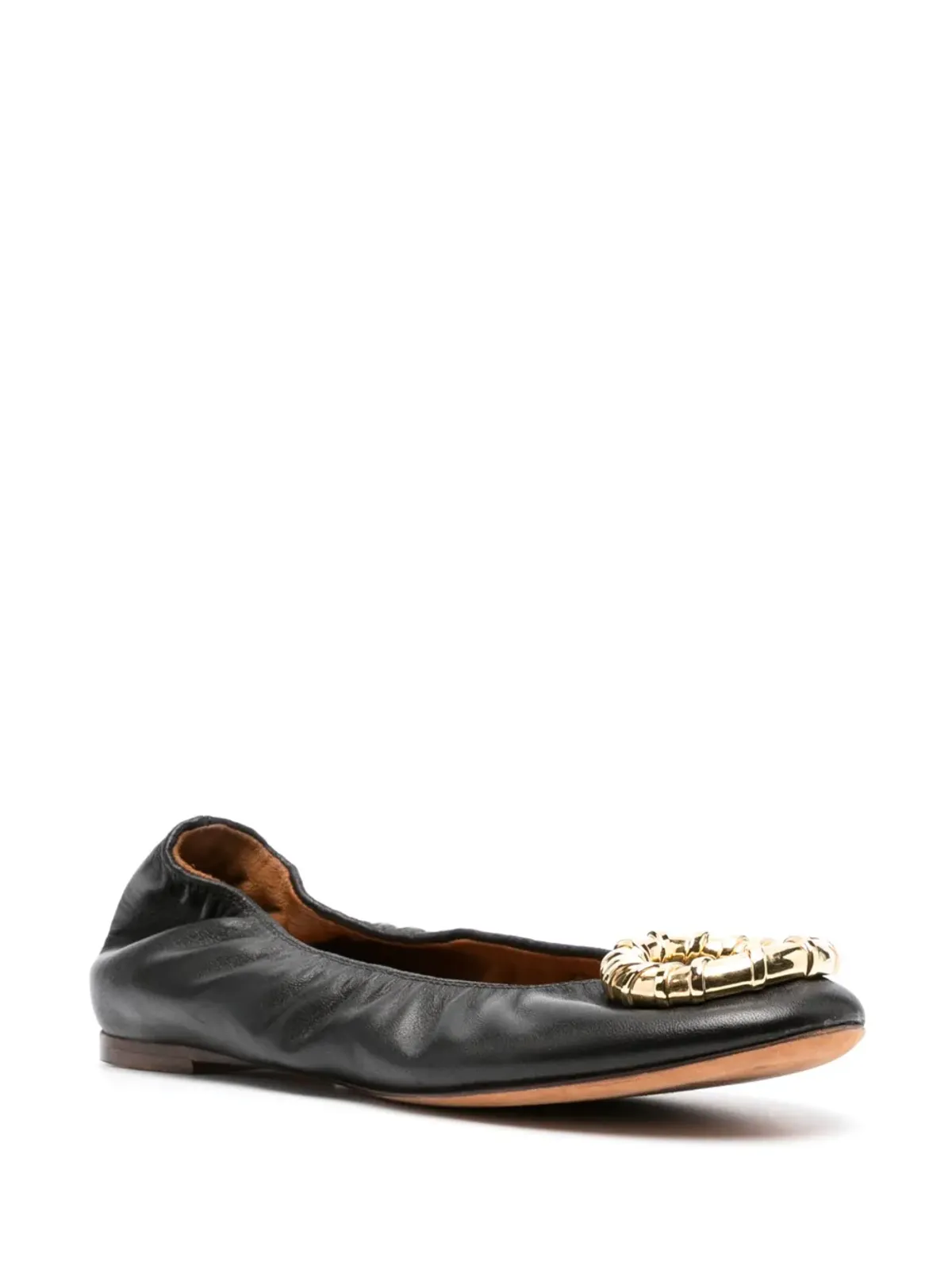 Lanvin バックル付きレザー バレエシューズ - 画像2