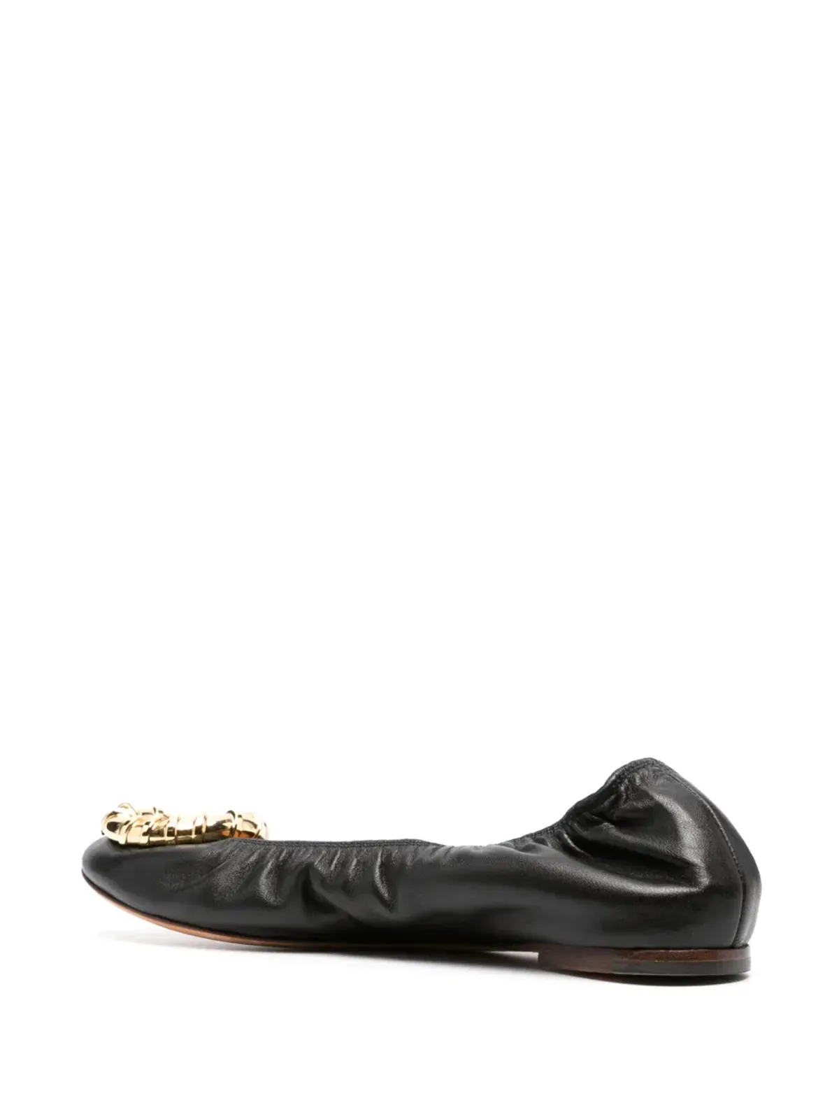 Lanvin バックル付きレザー バレエシューズ - 画像3
