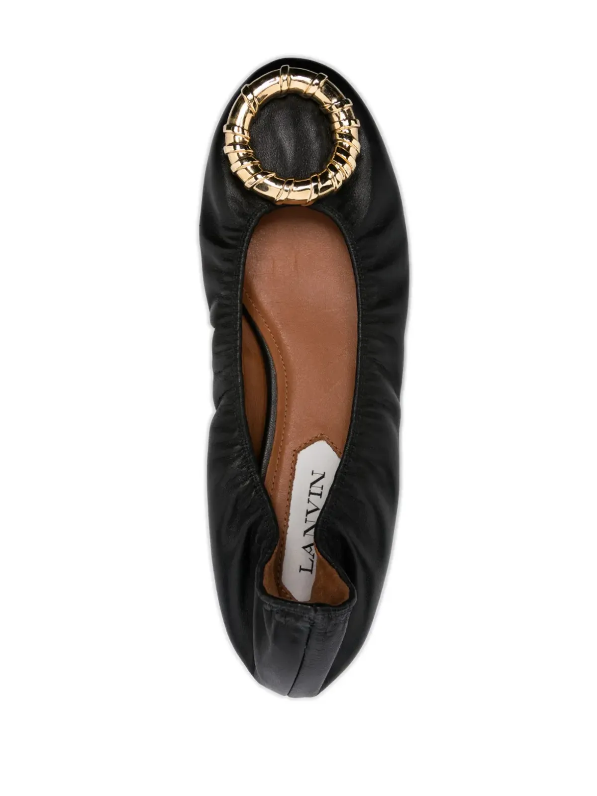 Lanvin バックル付きレザー バレエシューズ - 画像4