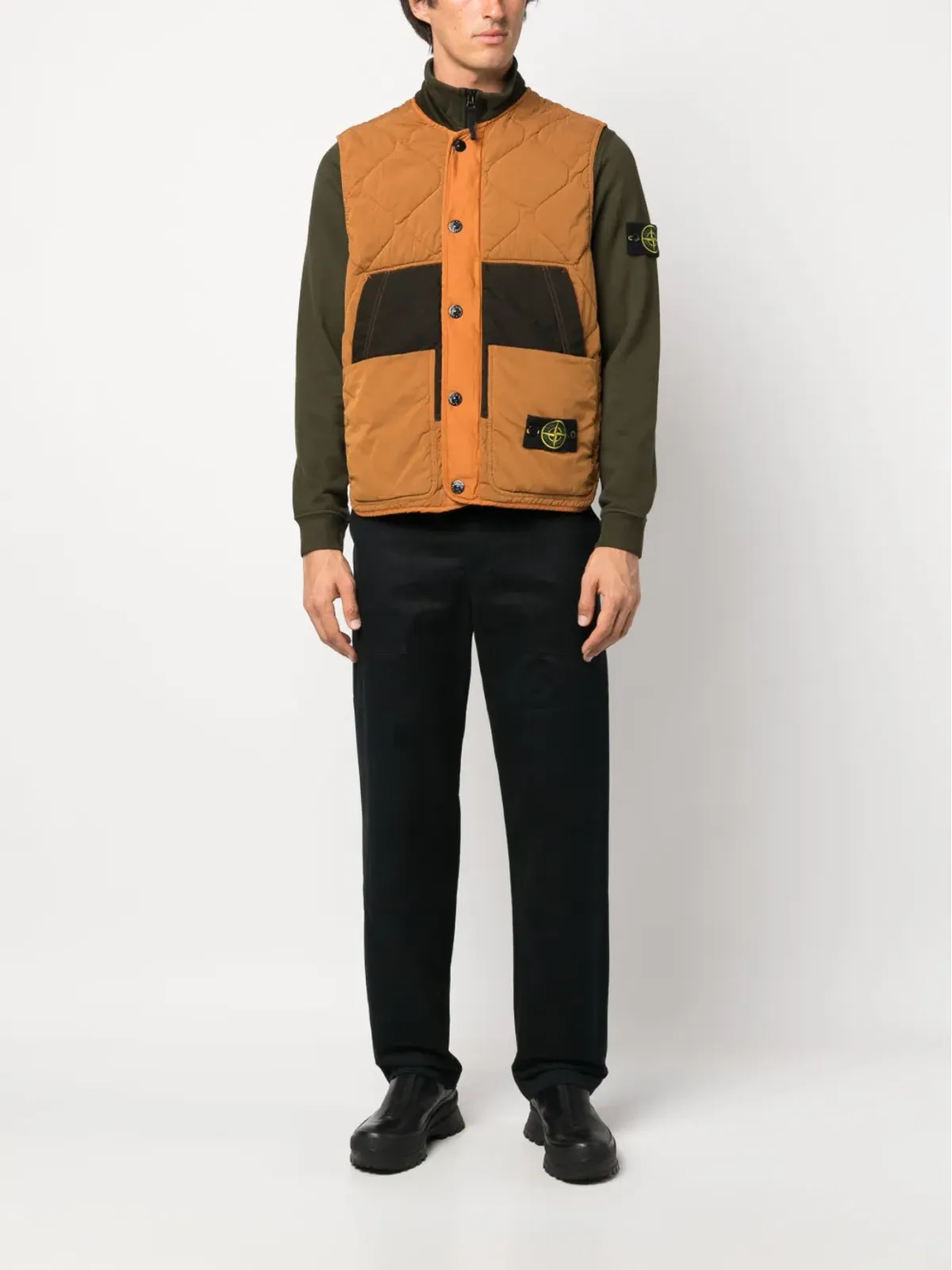 Stone Island コンパスパッチ・キルテッドジレ - 画像2