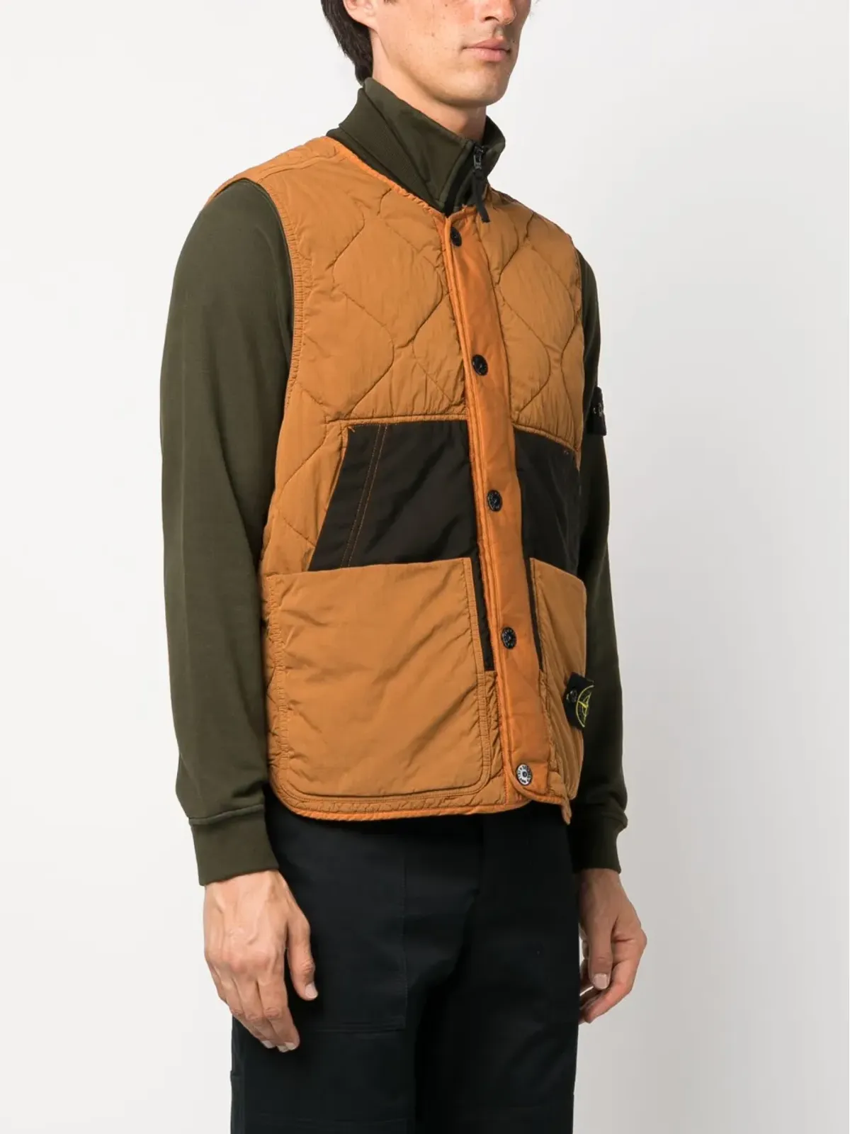 Stone Island コンパスパッチ・キルテッドジレ - 画像3