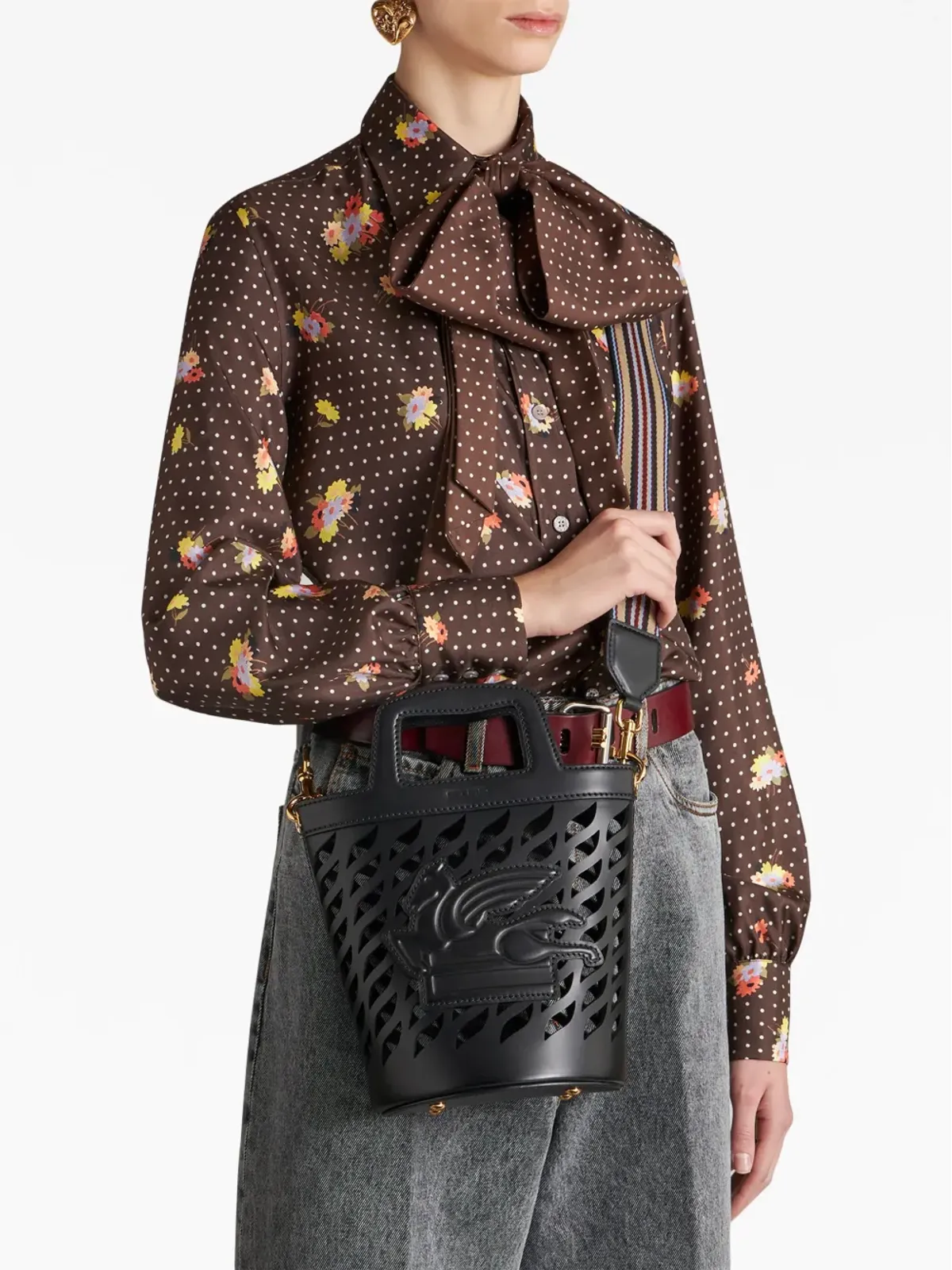 ETRO Coffa leather bucket bag - Black - 画像2